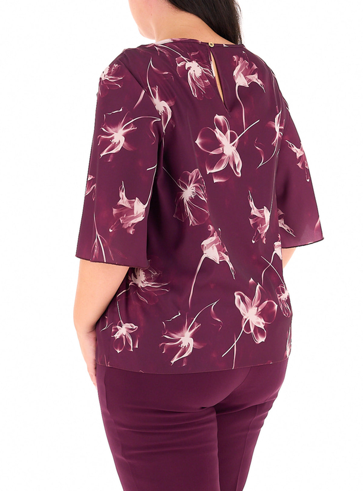 Rinascimento Curvy - Blusa a stampa floreale con maniche a campana - Donna