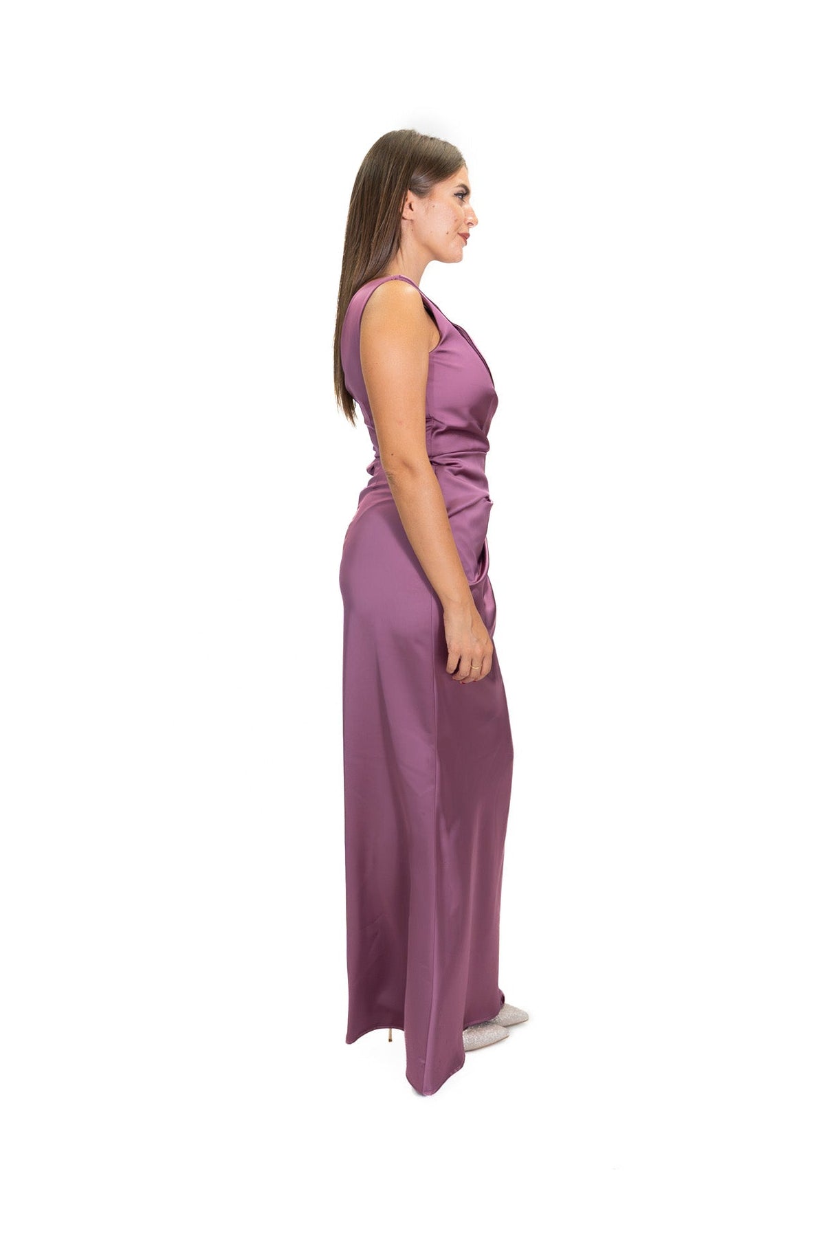 Rinascimento - Abito lungo con drappeggio asimmetrico - Donna