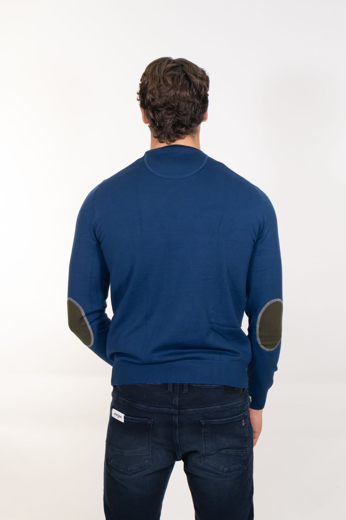 Markup - Maglia girocollo in misto viscosa con toppe - Uomo