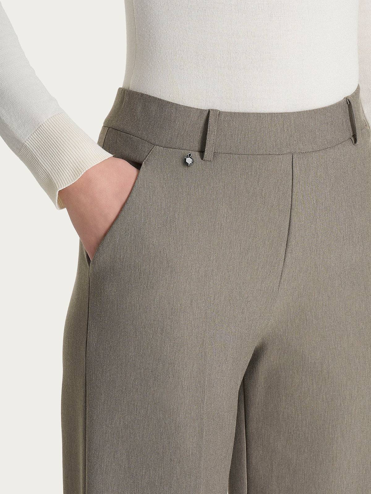 Ragno - Pantalone a palazzo con tasche in Compact - Donna