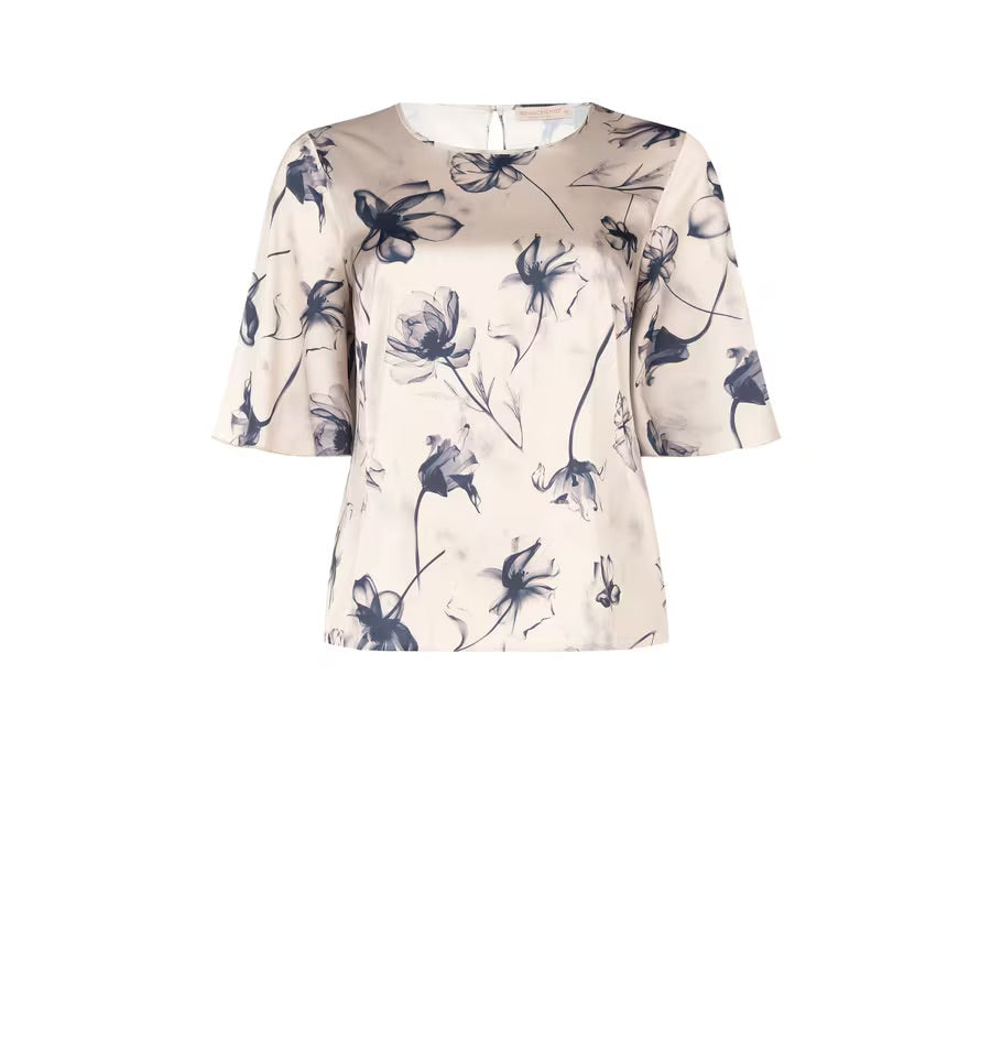 Rinascimento Curvy - Blusa a stampa floreale con maniche a campana - Donna