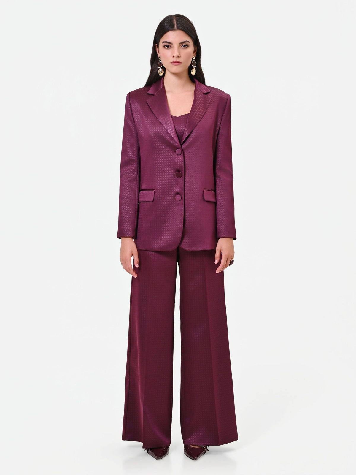 Rinascimento - Giacca monopetto in raso jacquard - Donna