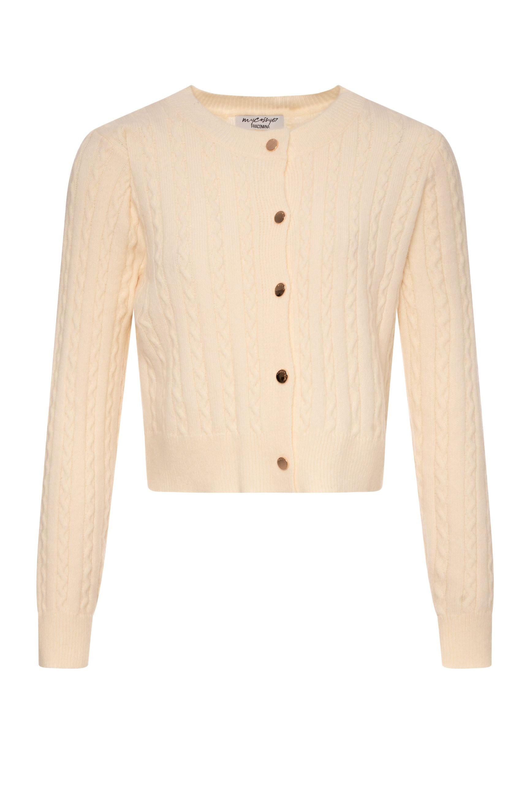 Fracomina - Cardigan regular con punto treccia - Donna
