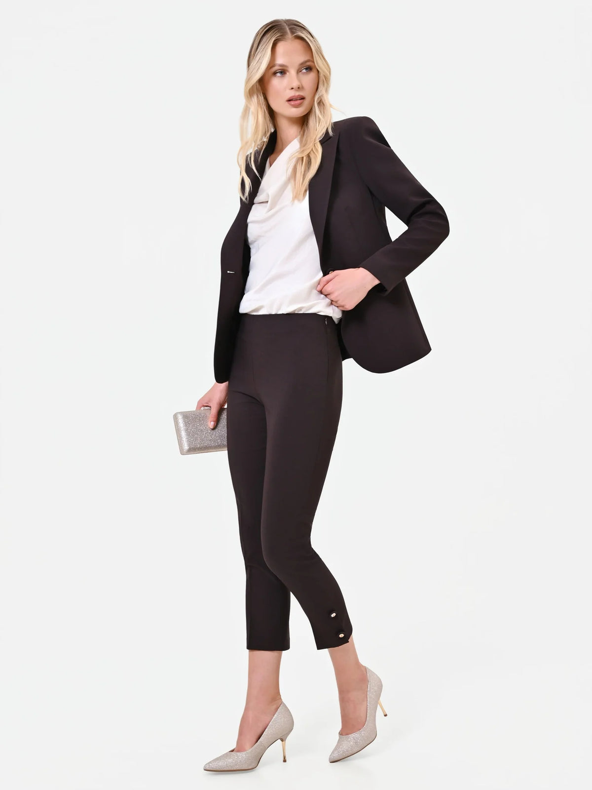 Rinascimento - Pantalone capri con bottoni - Donna