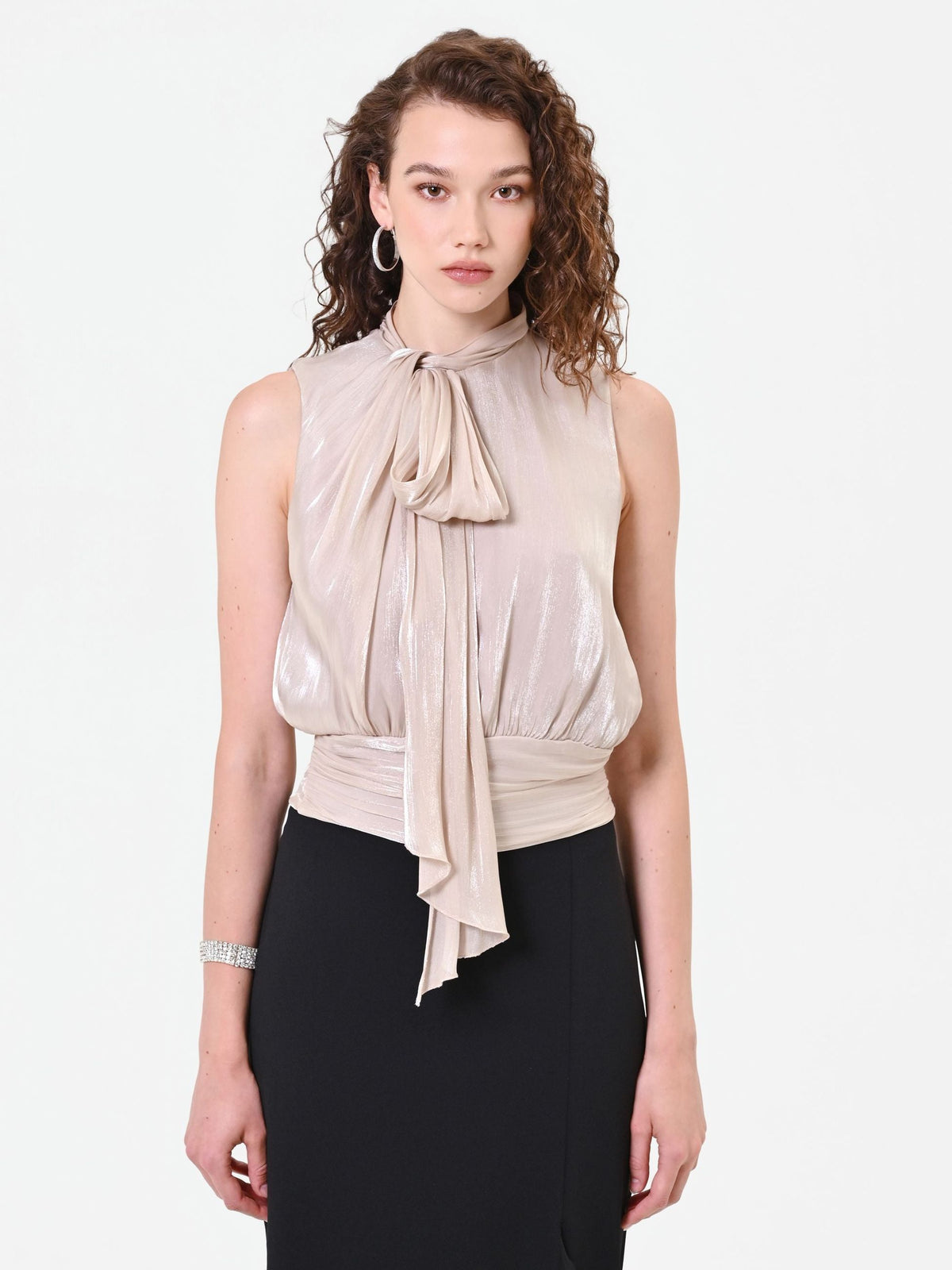 Rinascimento - Top con fiocco laterale in raso - Donna