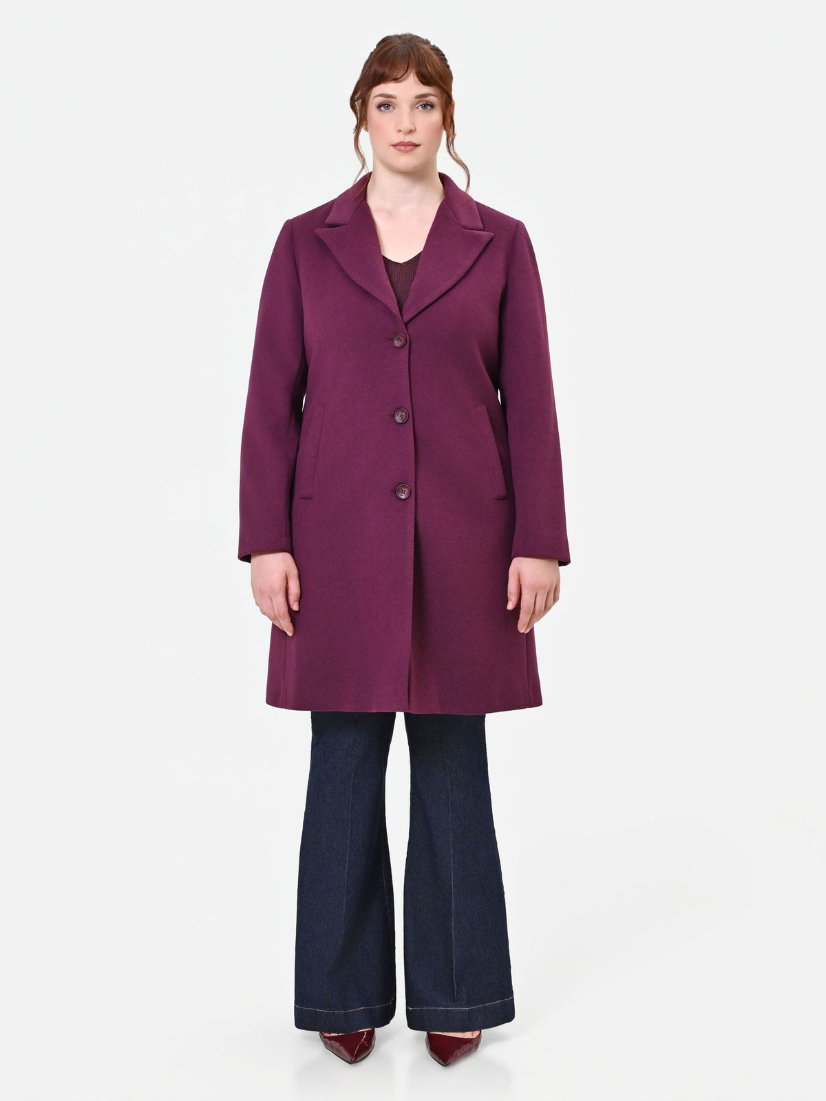 Rinascimento Curvy - Cappotto monopetto in velour - Donna