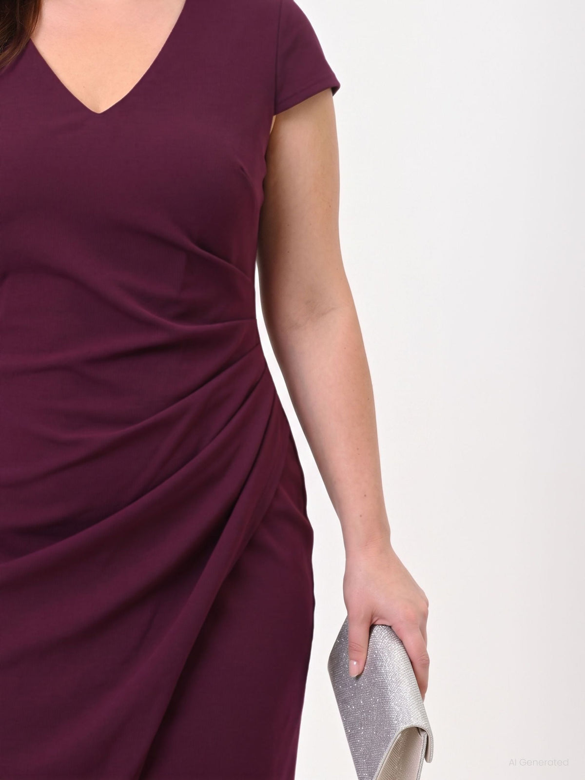 Rinascimento Curvy - Tubino con drappeggio asimmetrico - Donna