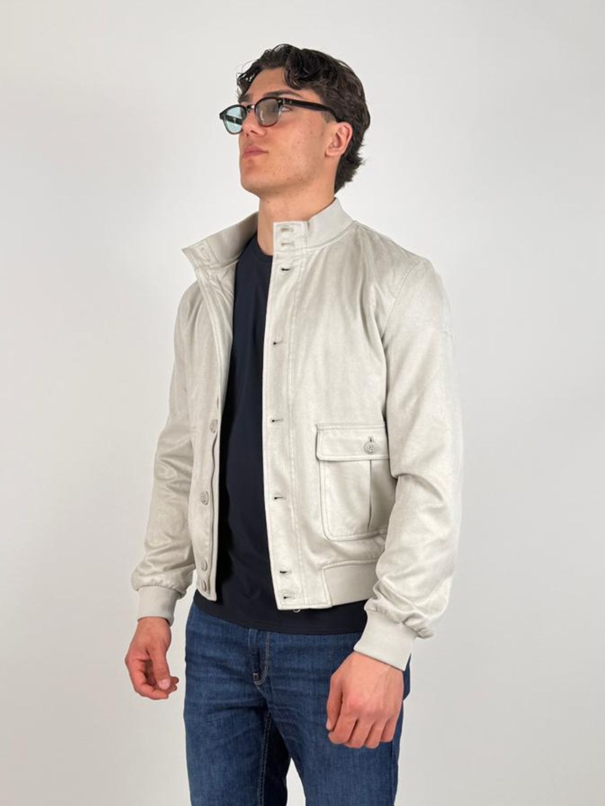 Yes Zee - Giubbino  Tipo Bomber In Tessuto Soft-Touch - Uomo