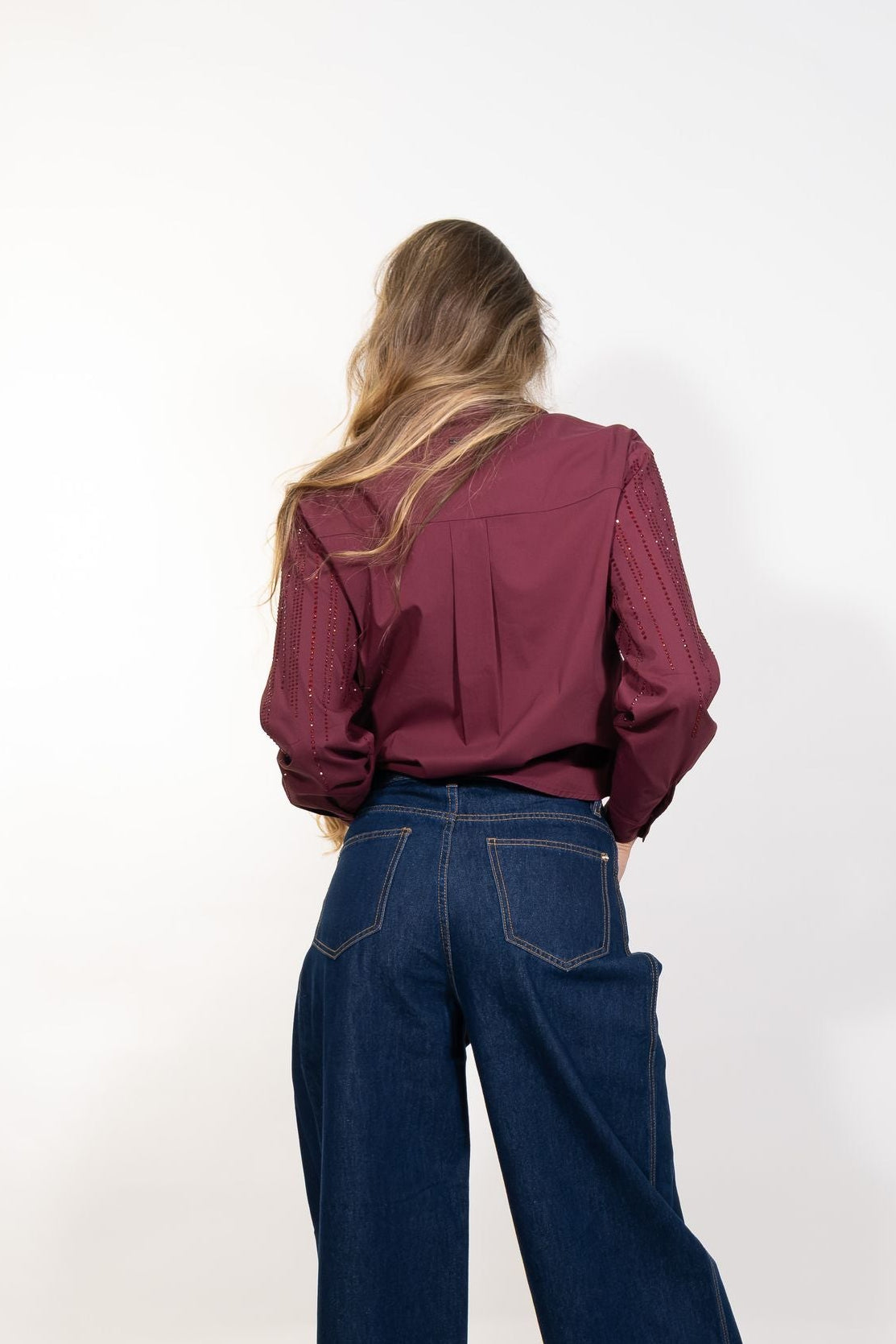 Gaudì - Camicia in popeline con mini borchie - Donna