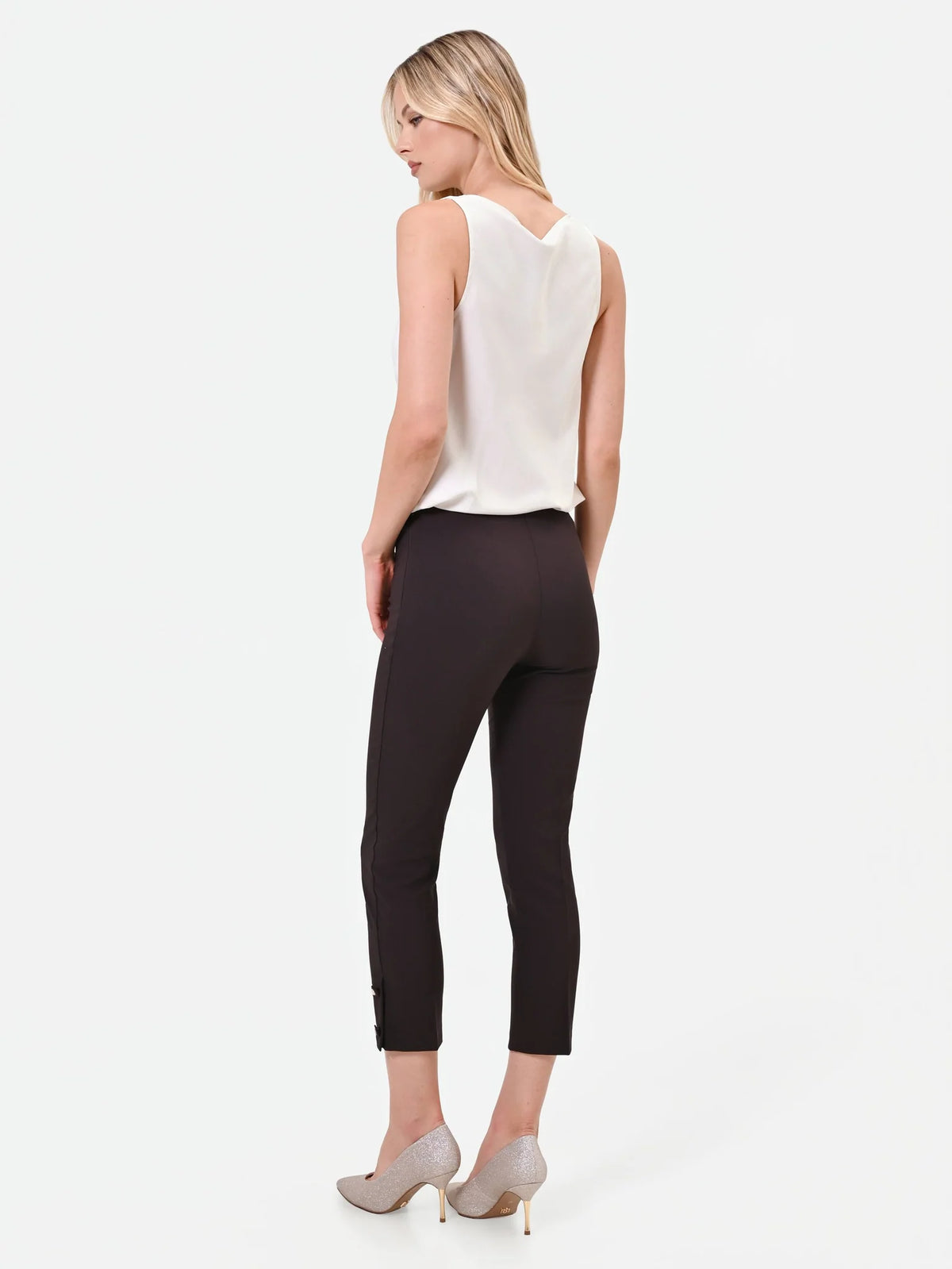 Rinascimento - Pantalone capri con bottoni - Donna