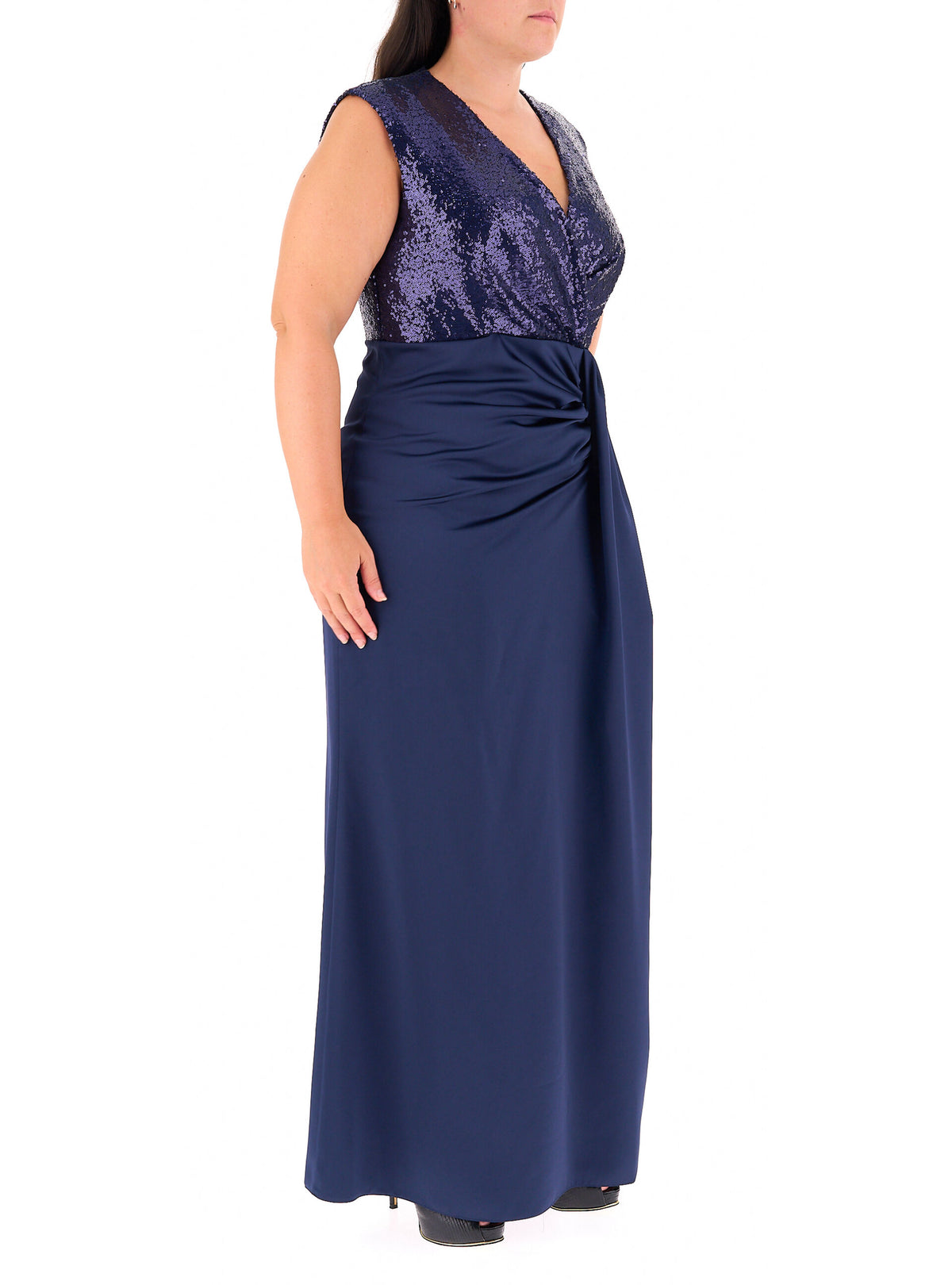 Rinascimento Curvy - Abito lungo con corpetto in paillettes - Donna