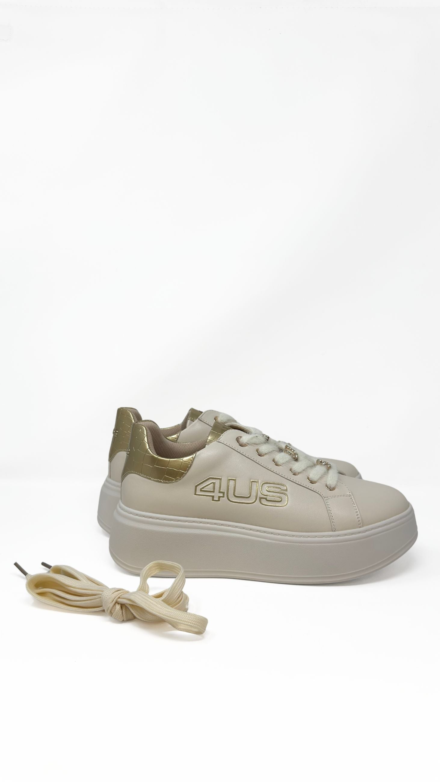4US Paciotti - Sneakers Platform con Dettagli Effetto Rettile - Donna