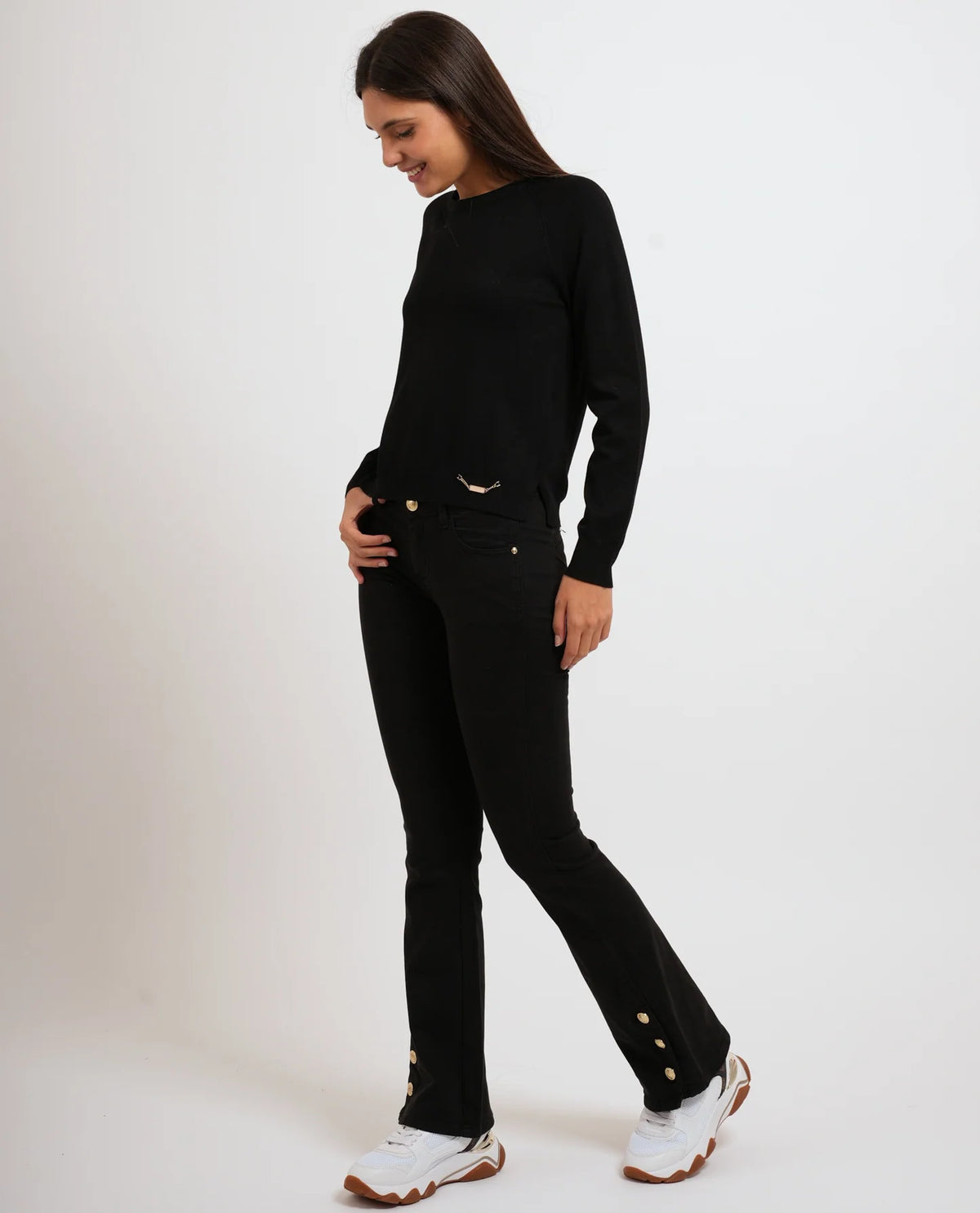 Gaudì - Maglia girocollo con dettaglio catena - Donna