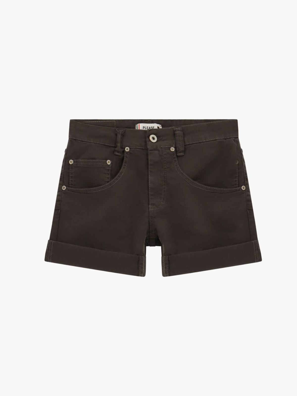 Please - Short monocolour con cinque tasche e orli risvoltati - Donna