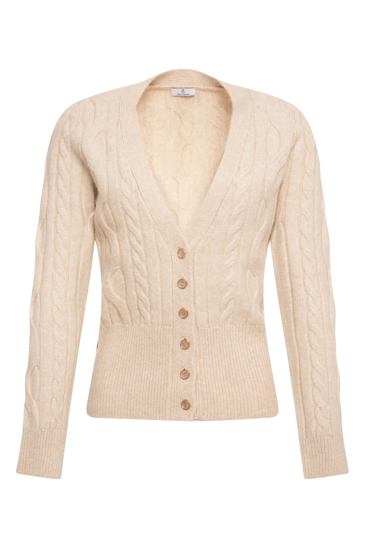 Fracomina - Cardigan regular con punto treccia - Donna