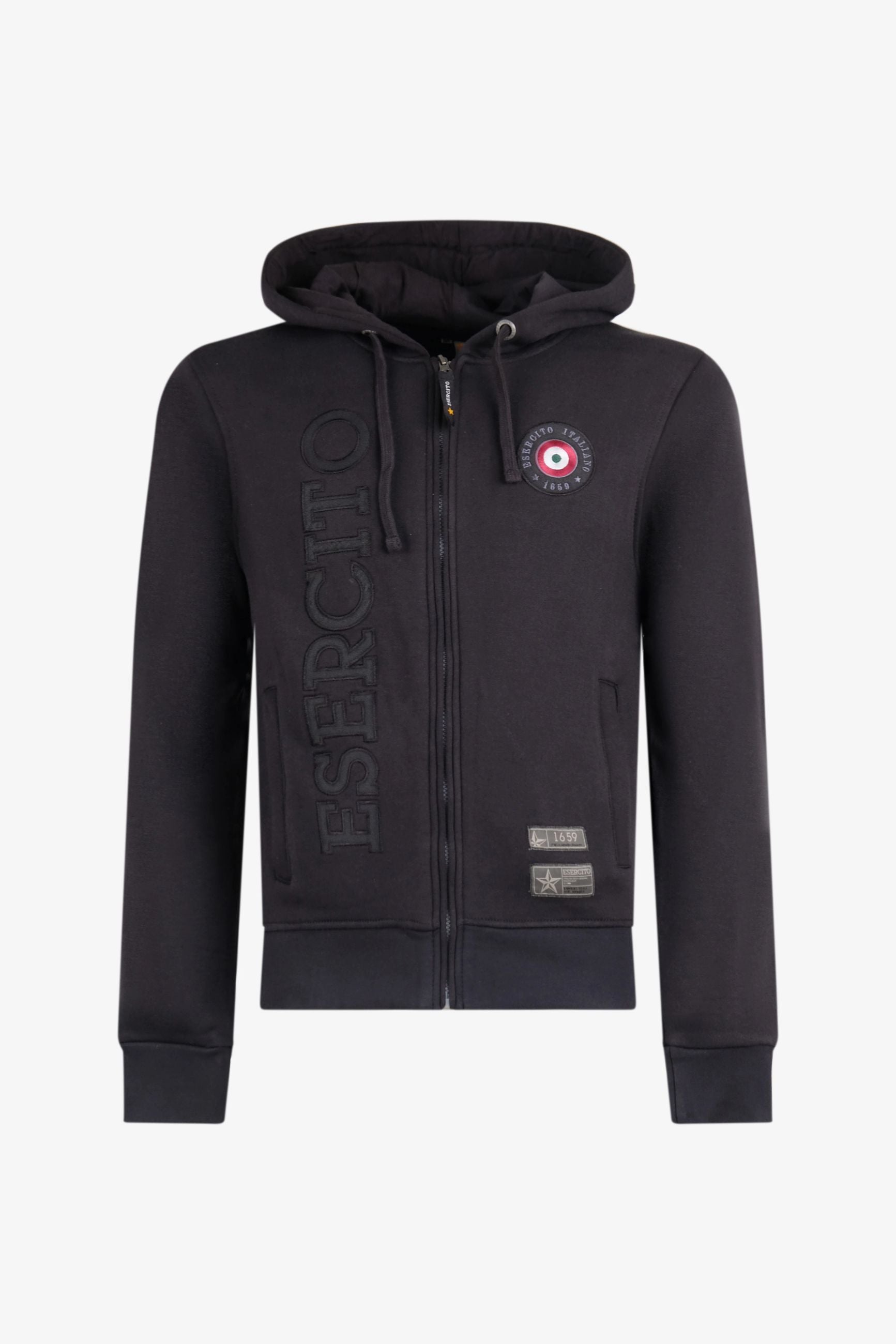 Felpa zip con cappuccio Uomo - Esercito