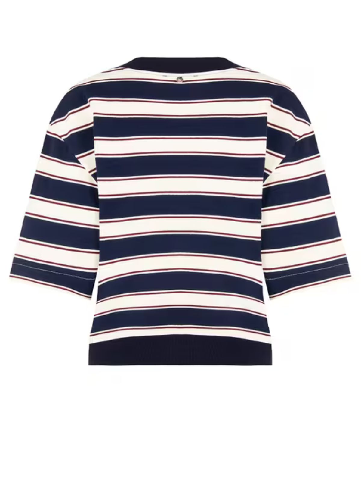 Rinascimento - Felpa A Maniche Corte In Misto Cotone Con Scollo A V E Spilla Ape - Donna