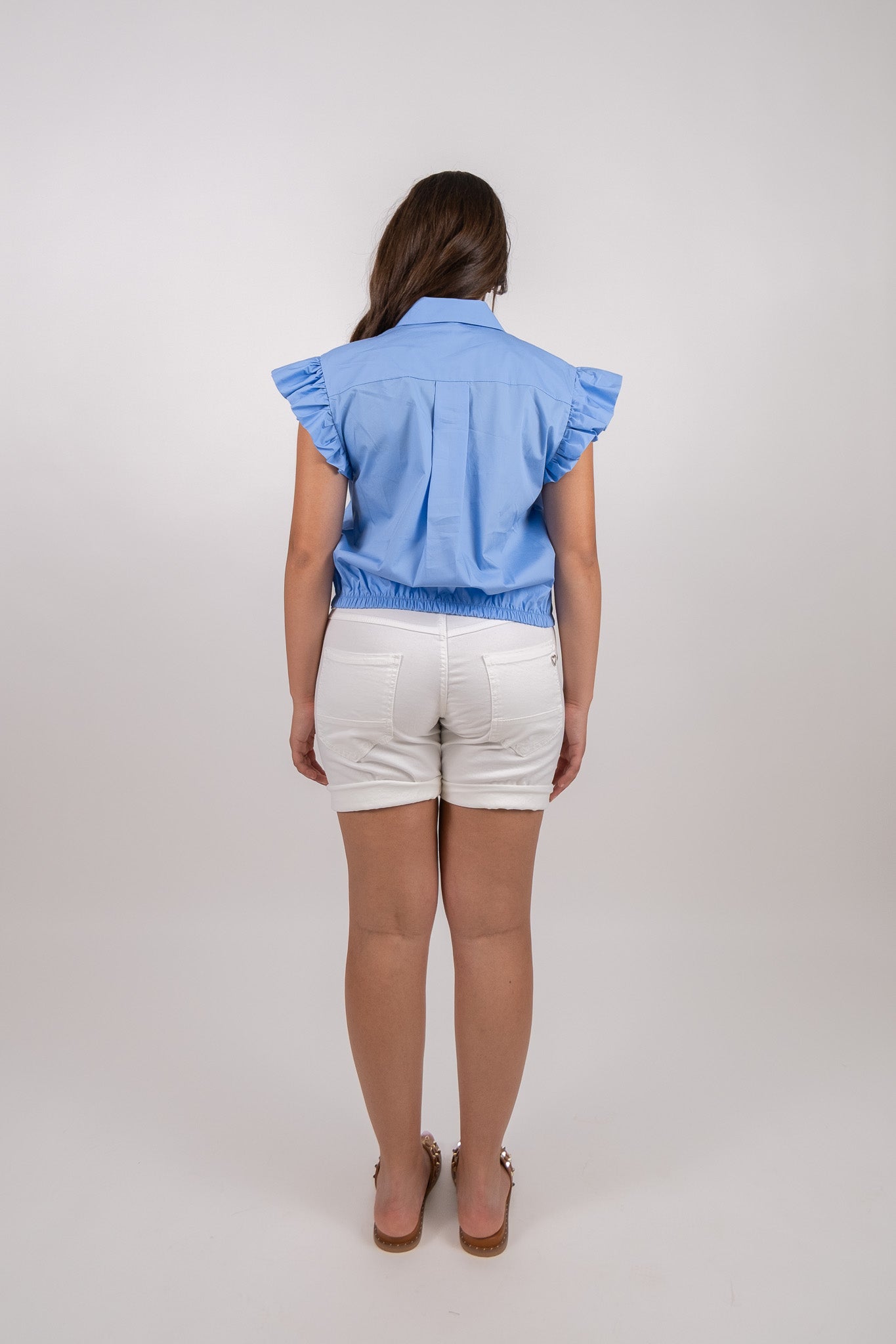 Imperial - Camicia smanicata decorata con rouches - Donna