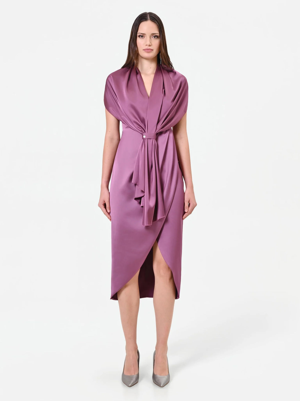 Rinascimento Curvy - Stola in raso con anello - Donna