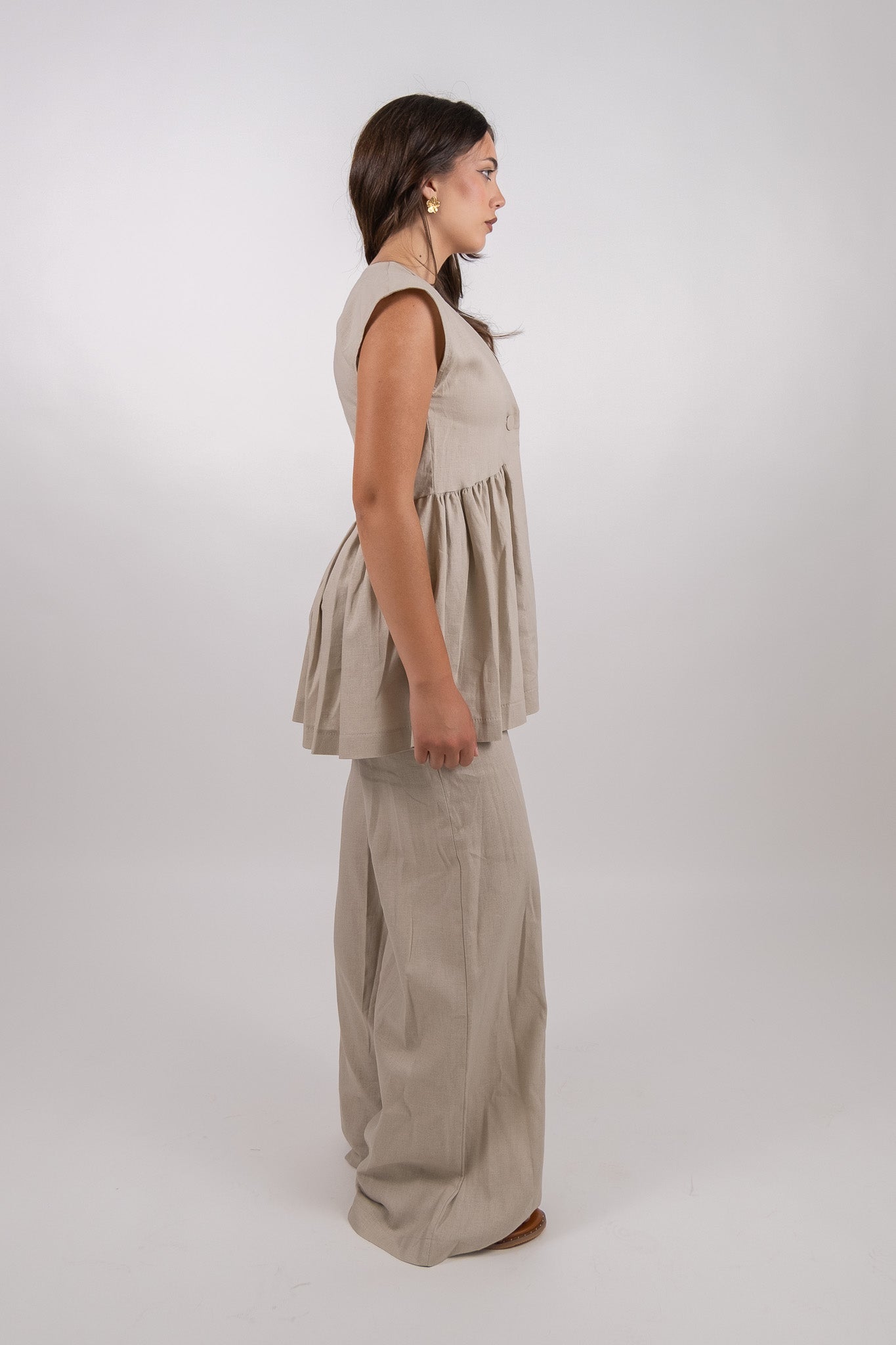 Imperial - Gilet modello peplum con scollo a V - Donna