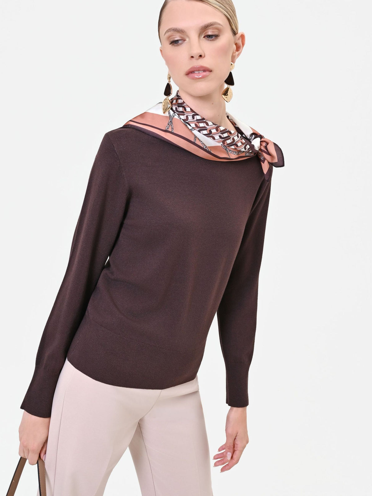 Rinascimento - Maglia scollo a barca in misto viscosa - Donna