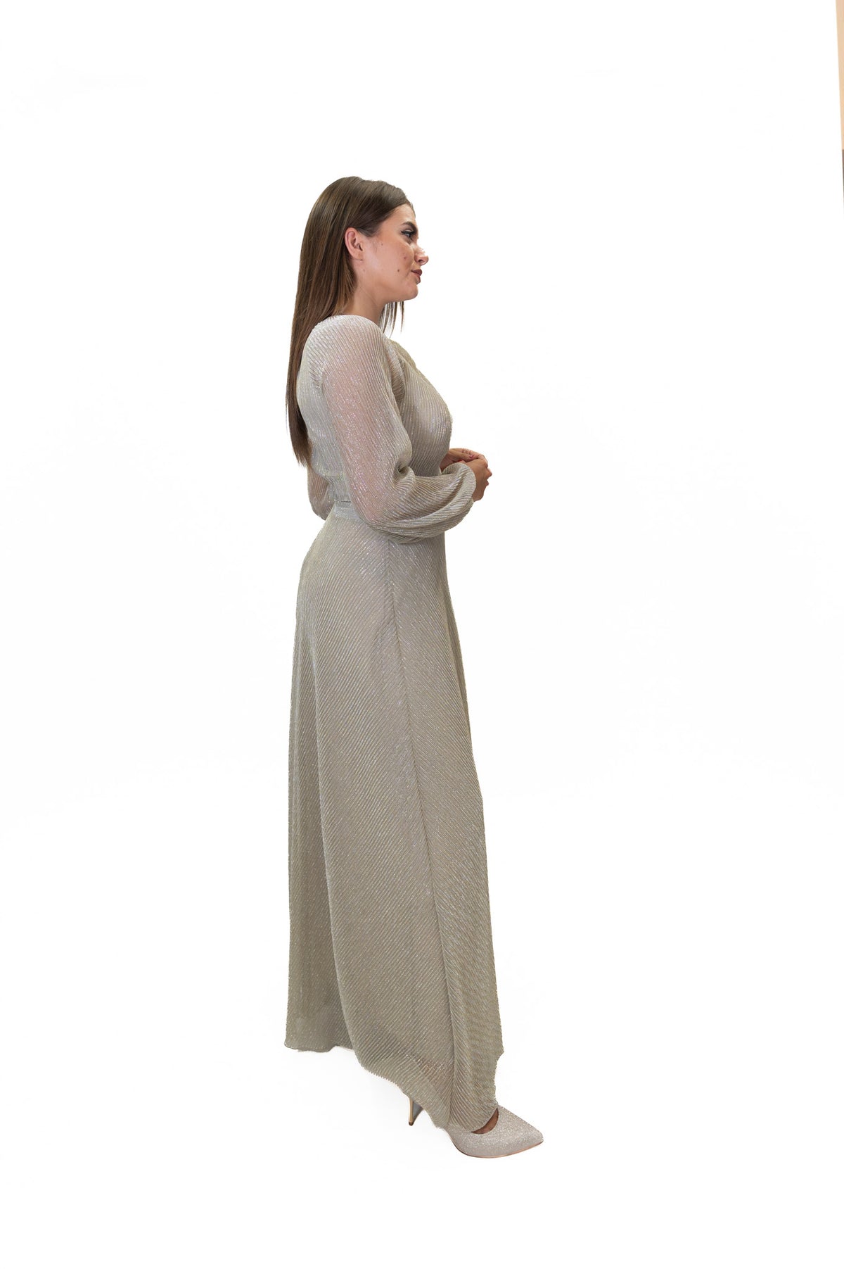 Rinascimento - Abito Lungo in Georgette e Lurex - Donna