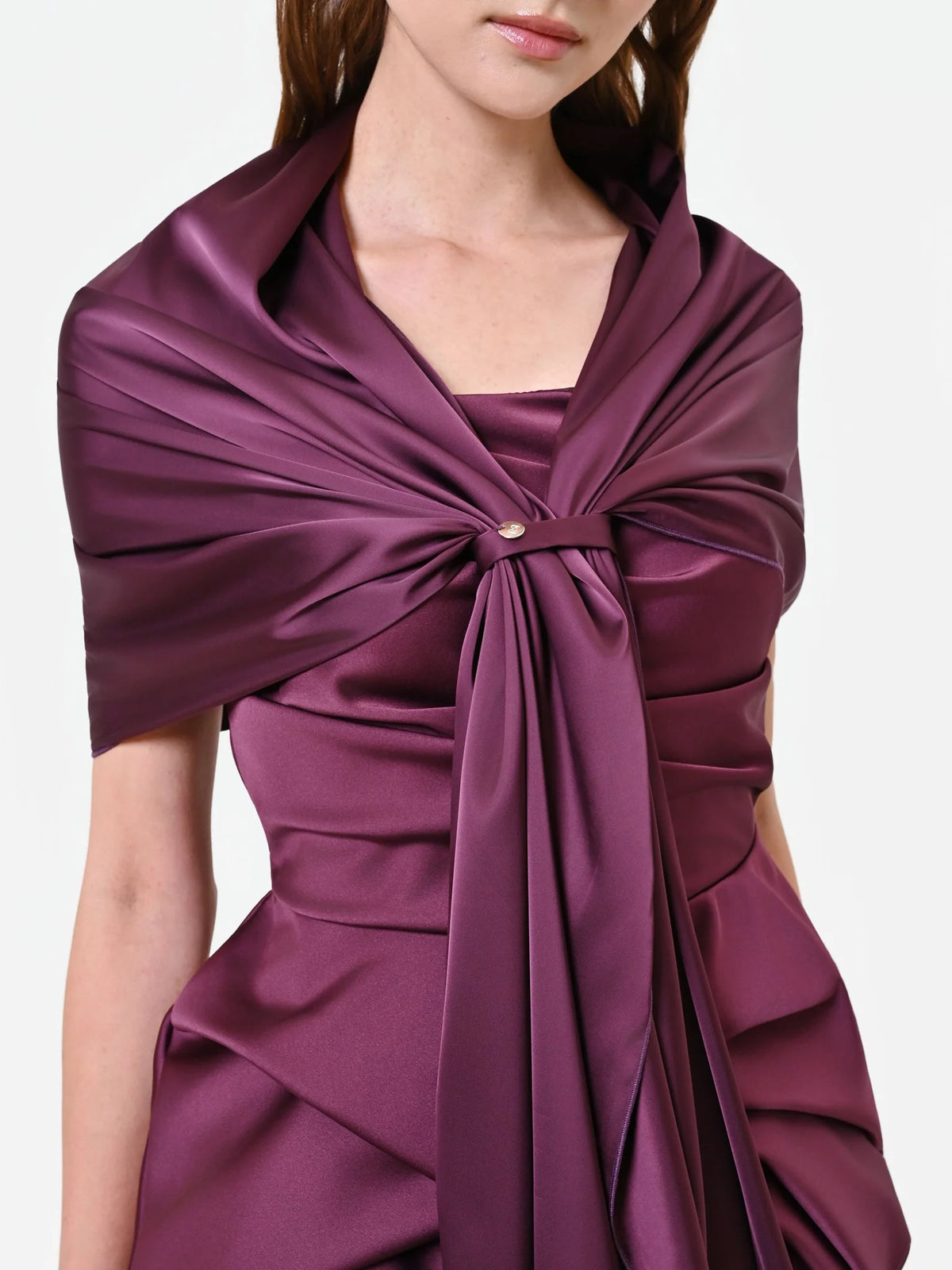 Rinascimento Curvy - Stola in raso con anello - Donna