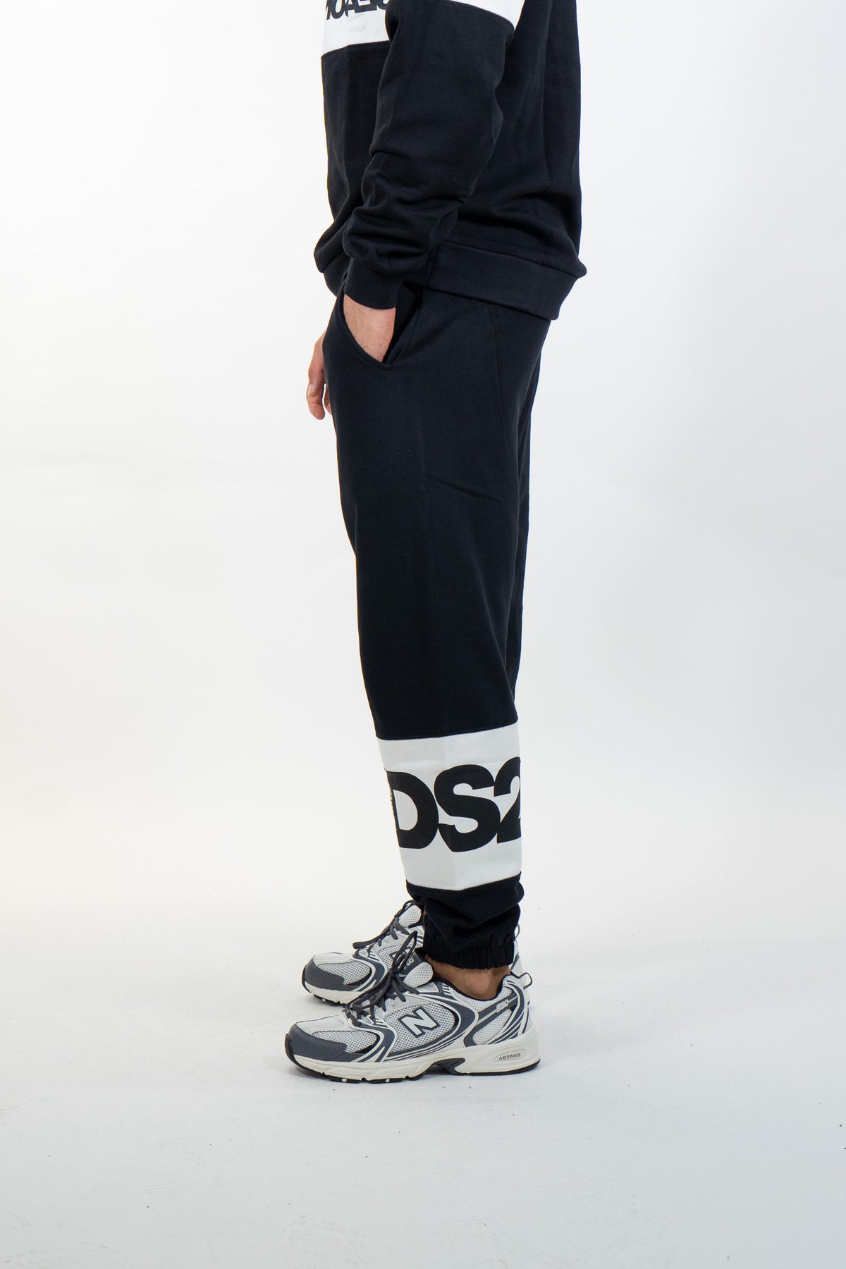 Ds2 - Pantalone tuta con fascia logo - Uomo