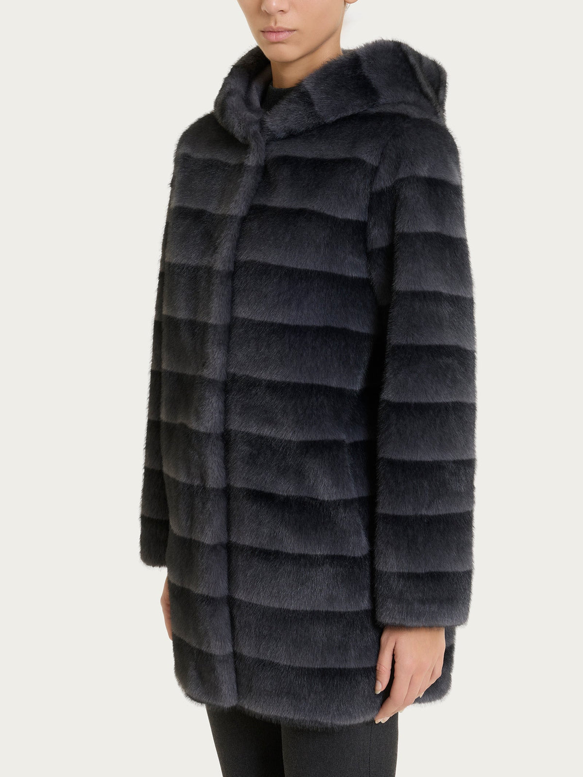 Ragno - Cappotto Double Face Vegan Shearling con Cappuccio - Donna