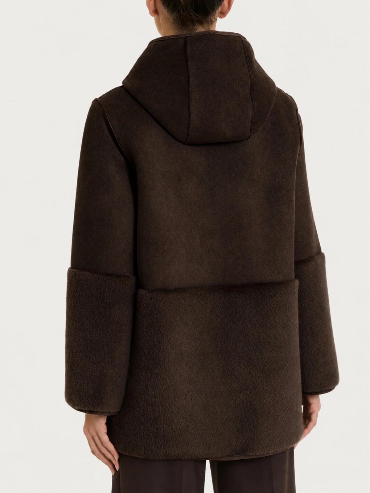 Ragno - Fuzzy Coat Giacca con cappuccio double-face - Donna