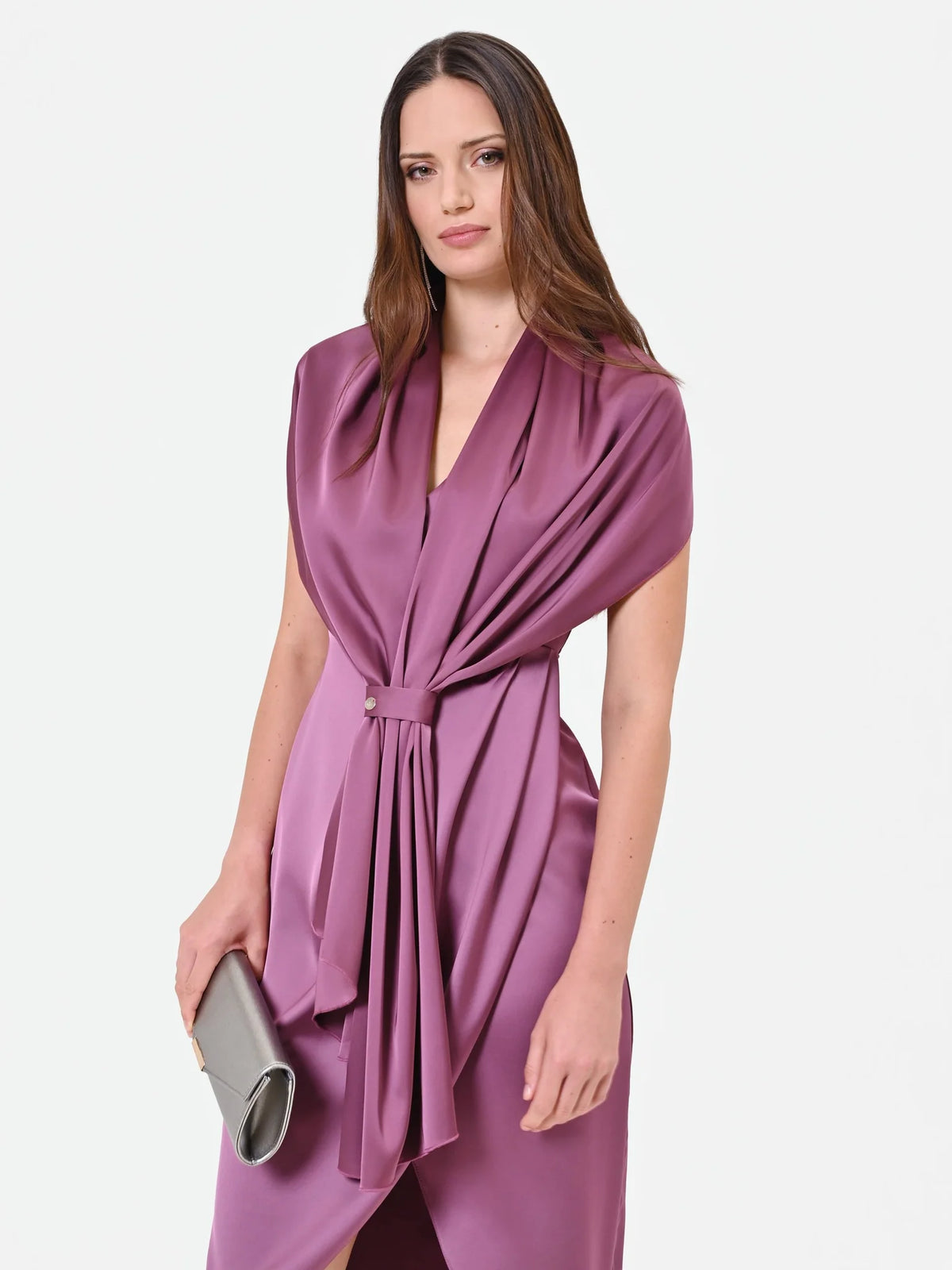 Rinascimento Curvy - Stola in raso con anello - Donna