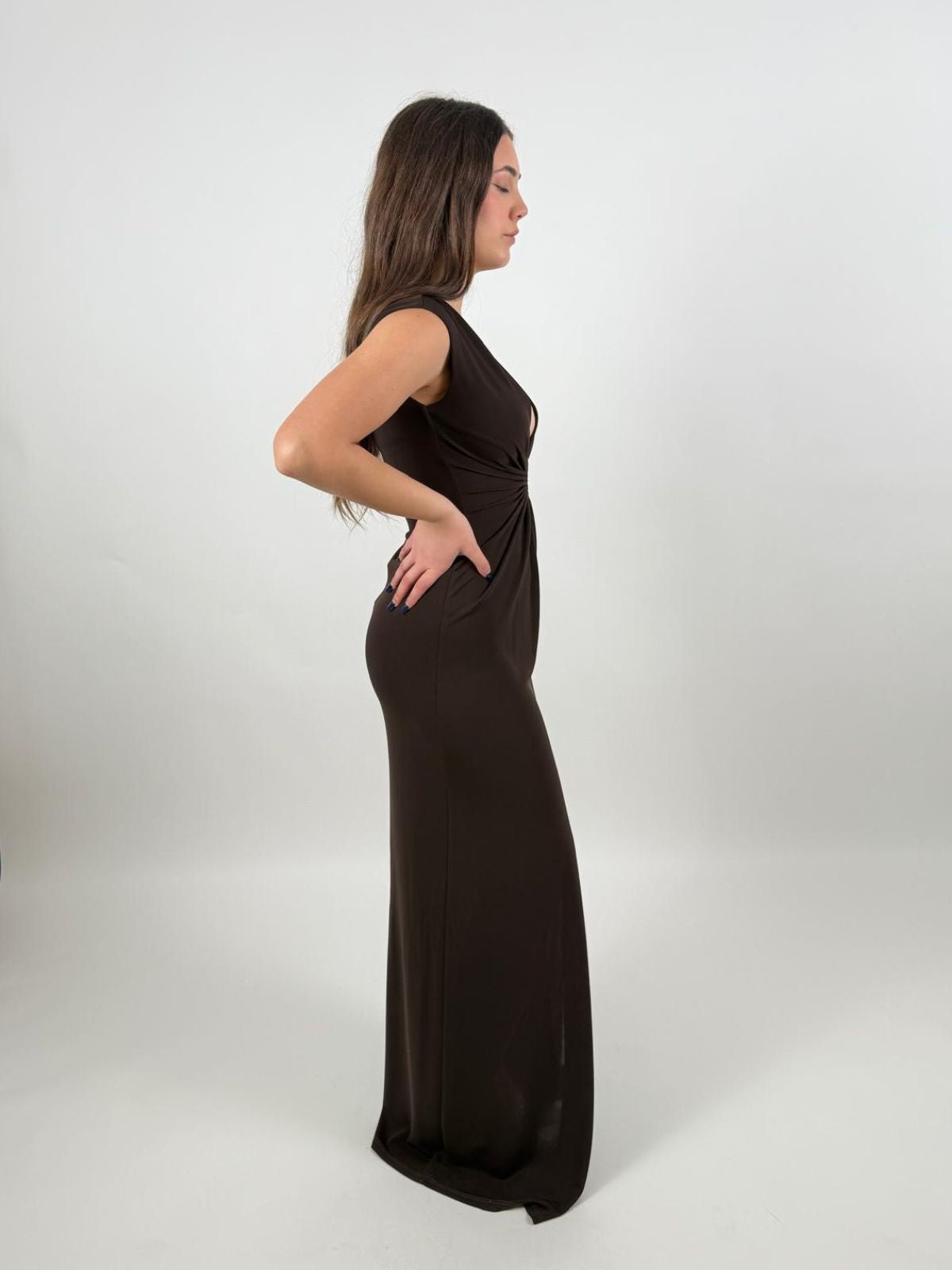 Abito con scollo a V e spacco Donna - Gaudì Fashion - World Fashion