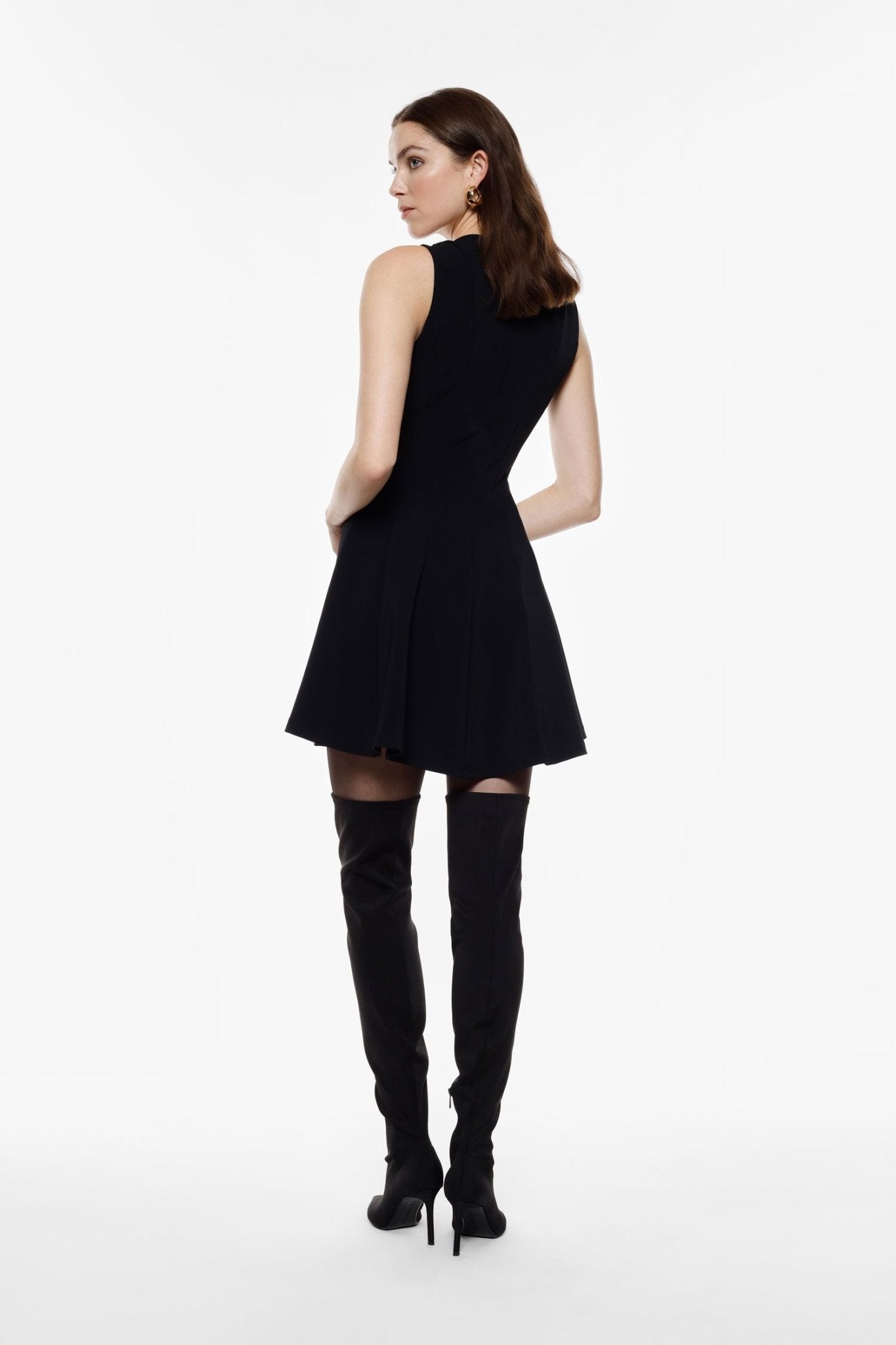 Abito corto svasato con scollo tondo e dettaglio fibbia Donna - IMPERIAL - AFUUKND - World Fashion