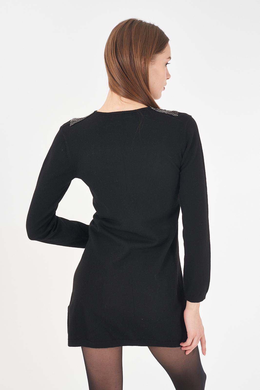 Abito Donna Con Inserto Mesh Con Strass Donna - Yes Zee - World Fashion