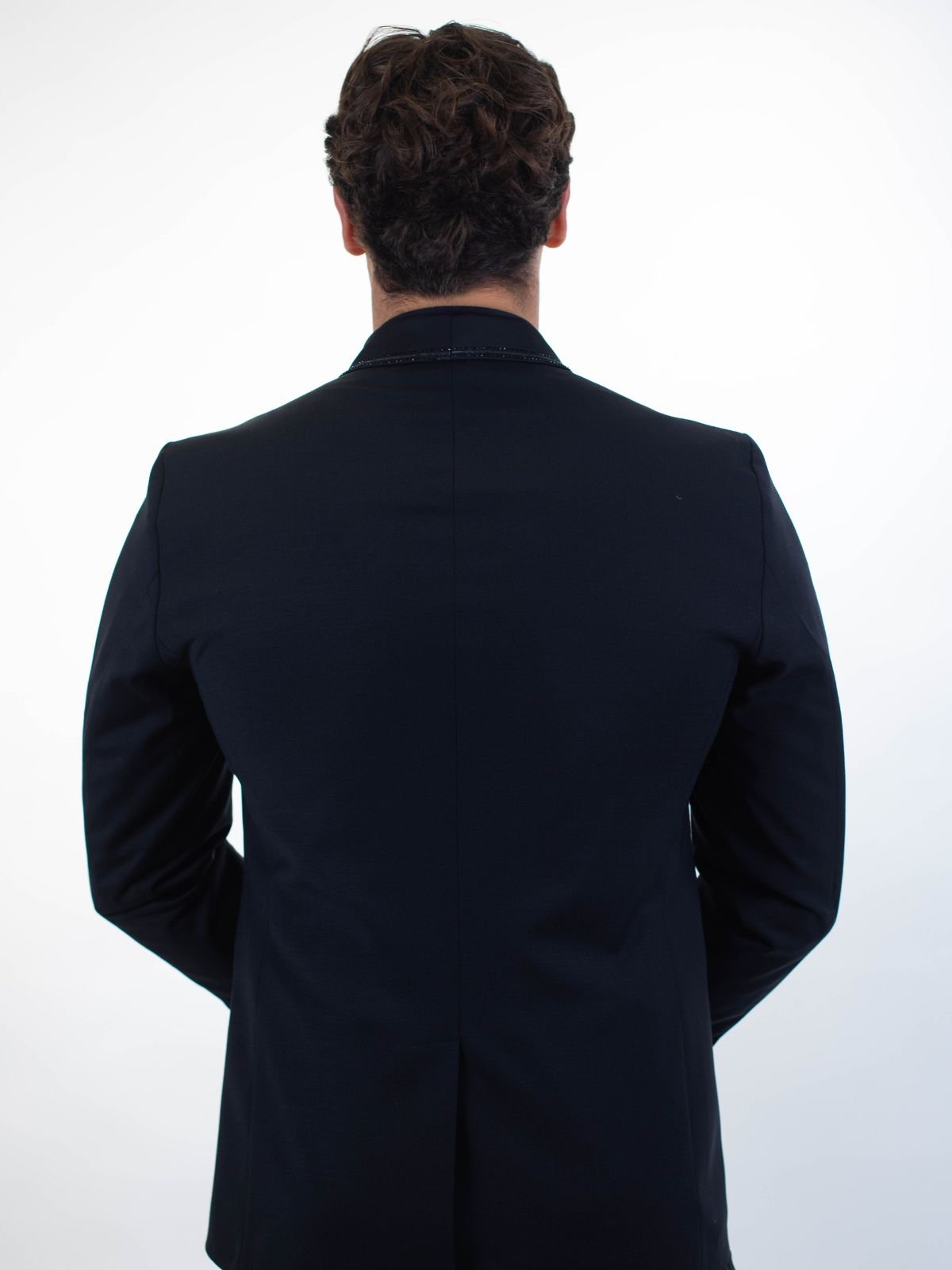 Abito elegante slim fit con rever satinato Uomo - Bharnaba - World Fashion