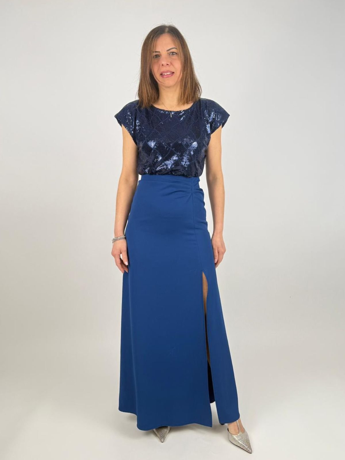 Abito lungo con corpino di paillettes Donna - Rinascimento - World Fashion