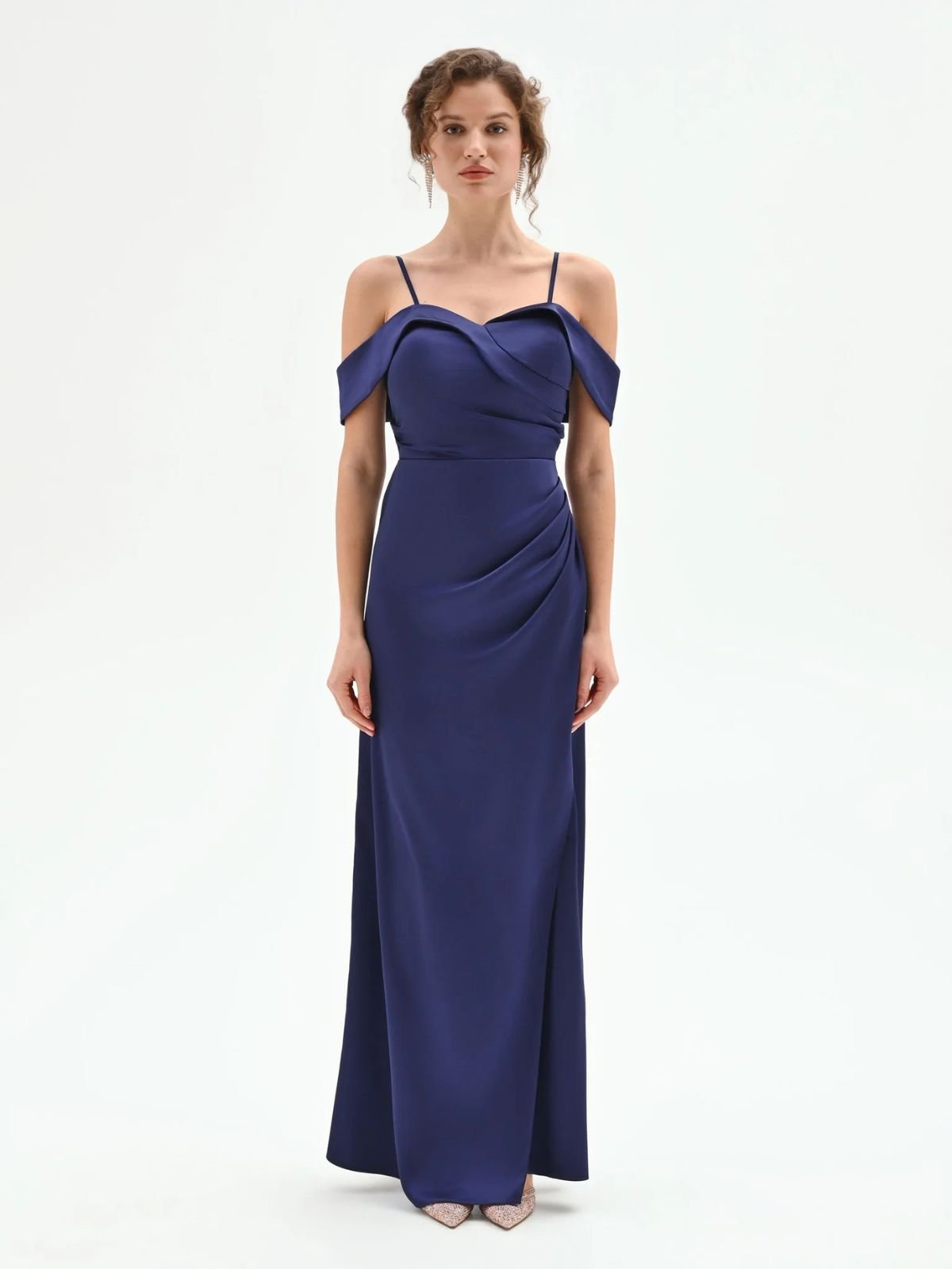 Abito lungo con drappeggio e spacco Donna - Rinascimento - World Fashion