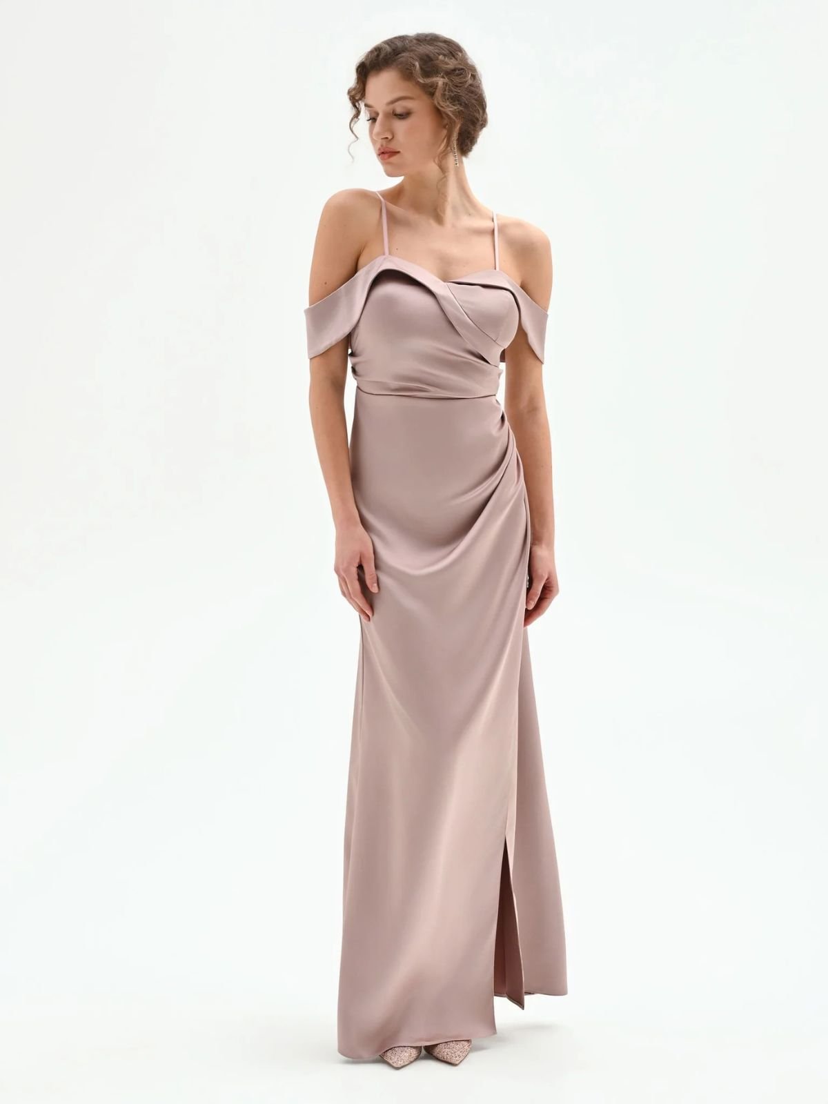 Abito lungo con drappeggio e spacco Donna - Rinascimento - World Fashion