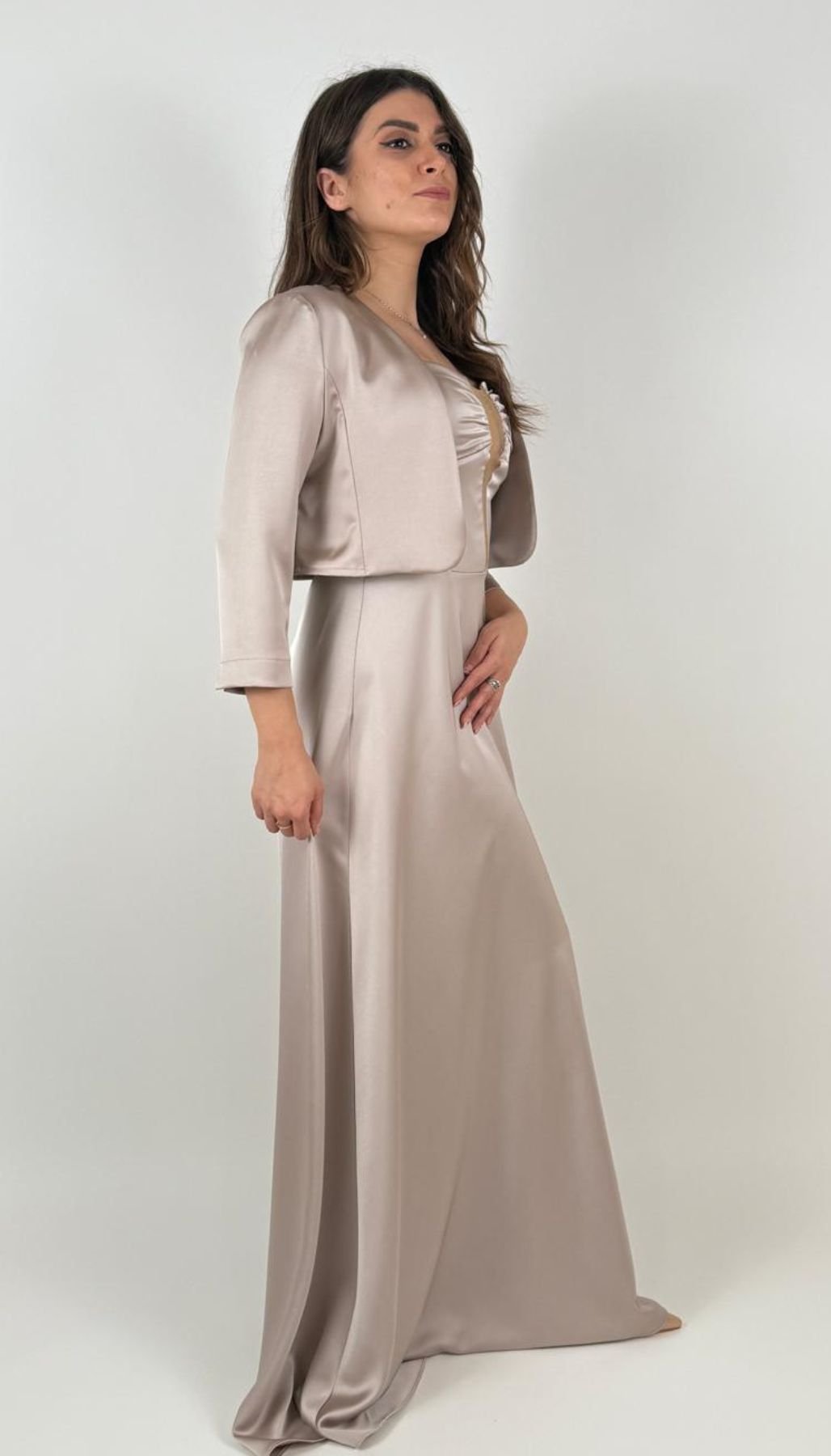 Abito Lungo Con Inserto In Tulle Donna - Rinascimento - World Fashion