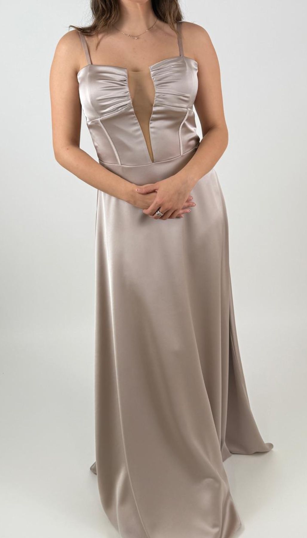Abito Lungo Con Inserto In Tulle Donna - Rinascimento - World Fashion