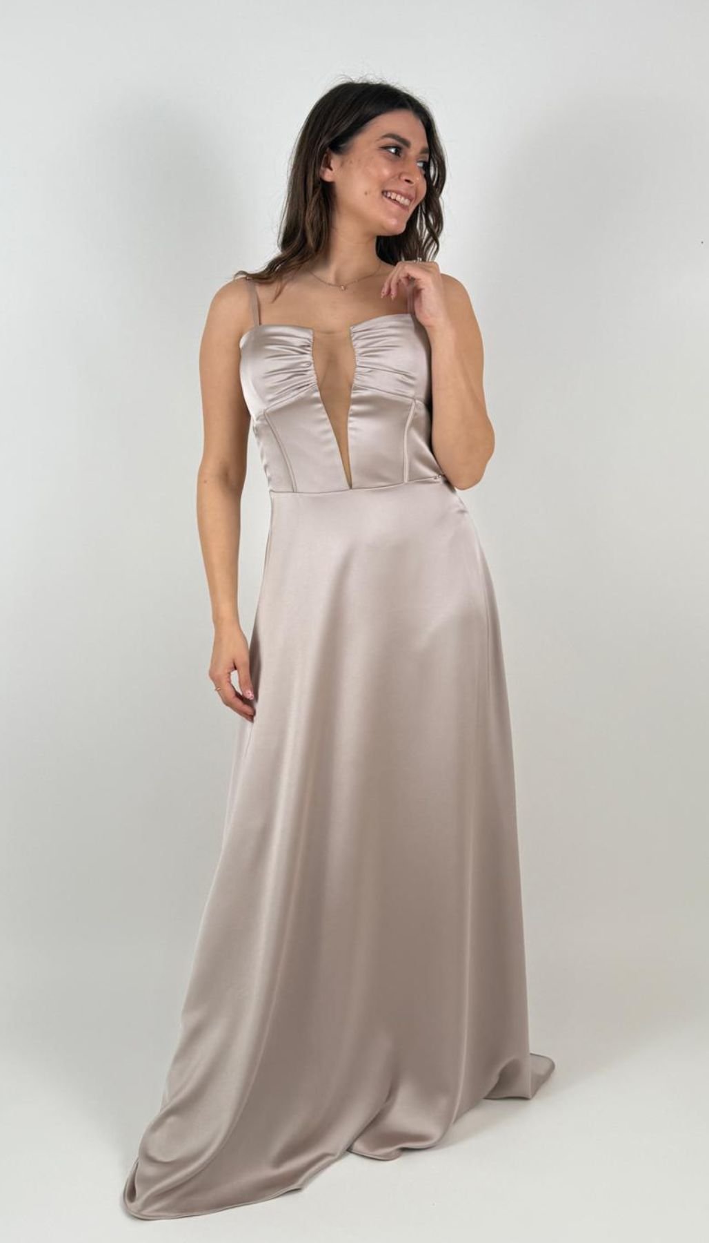 Abito Lungo Con Inserto In Tulle Donna - Rinascimento - World Fashion