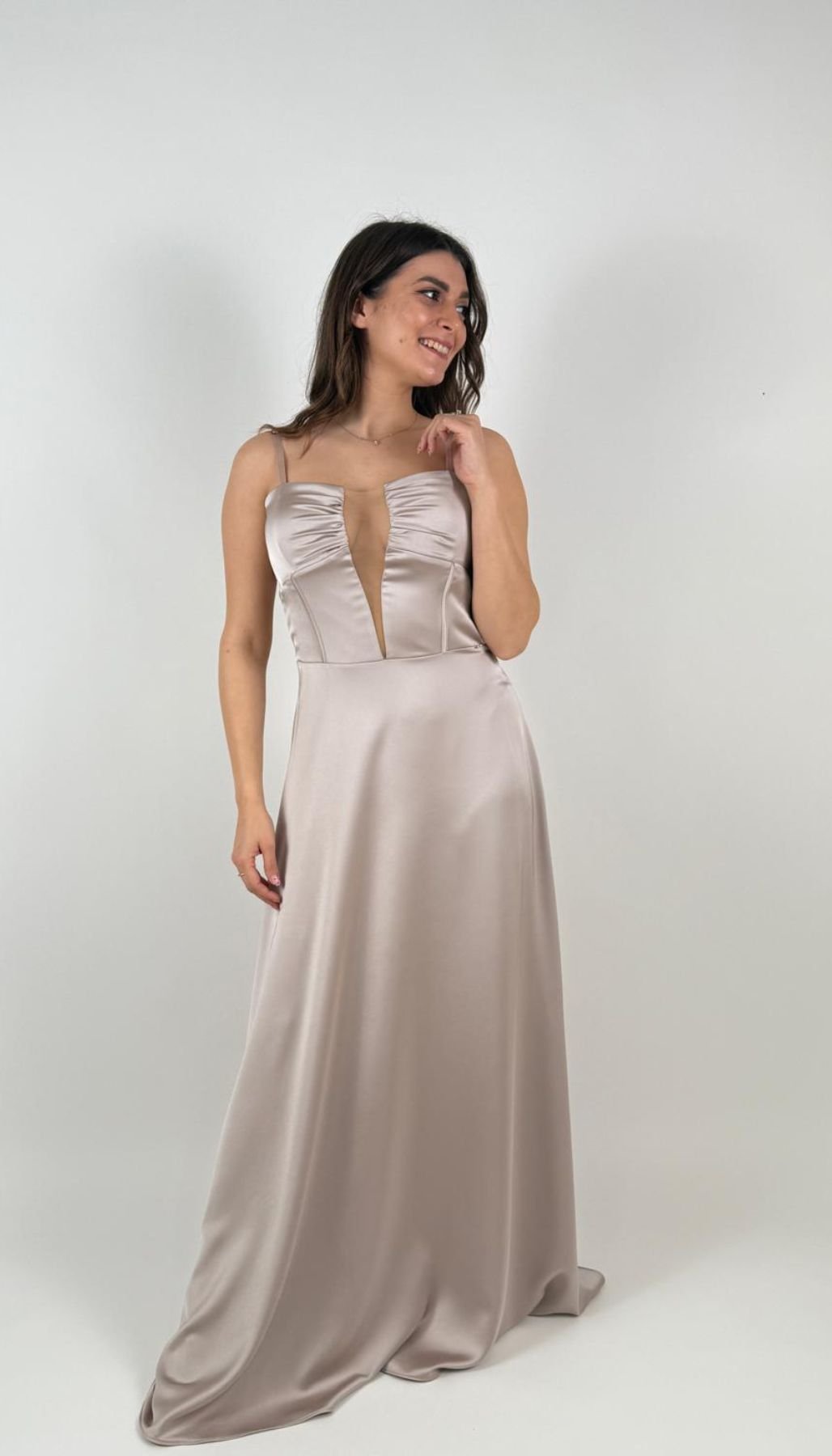 Abito Lungo Con Inserto In Tulle Donna - Rinascimento - World Fashion