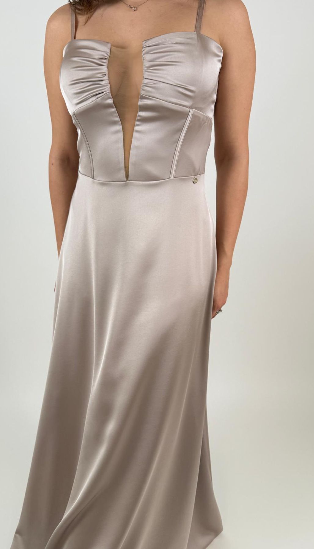 Abito Lungo Con Inserto In Tulle Donna - Rinascimento - World Fashion