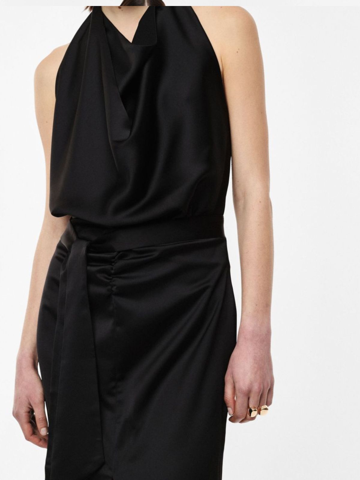 Abito lungo con scollo all'americana e spacco frontale Donna - Imperial - World Fashion