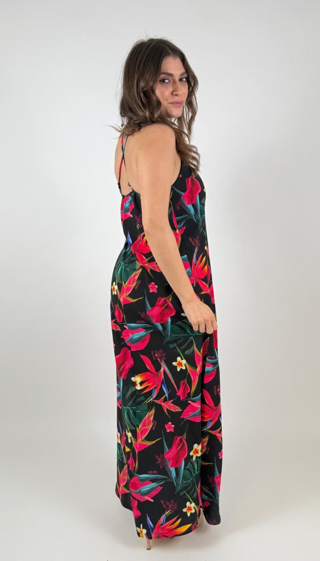 Abito Lungo Con Spalline Incrociate materiale elast Donna - Yes Zee - World Fashion