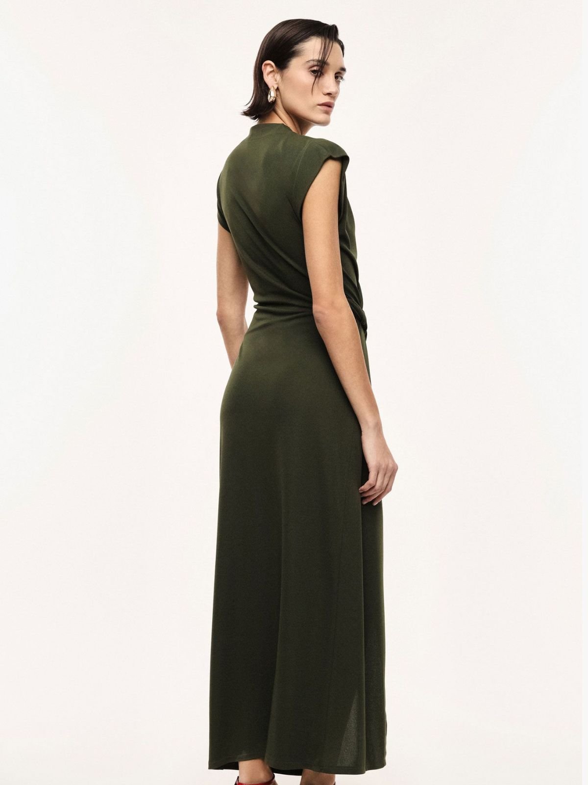 Abito lungo drappeggiato scollo a v senza maniche Donna - Imperial - World Fashion