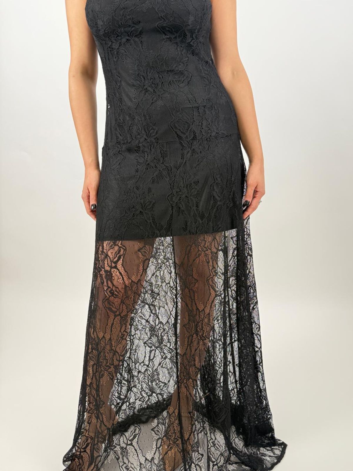 Abito lungo in pizzo di cotone Donna - Gaudì Fashion - World Fashion