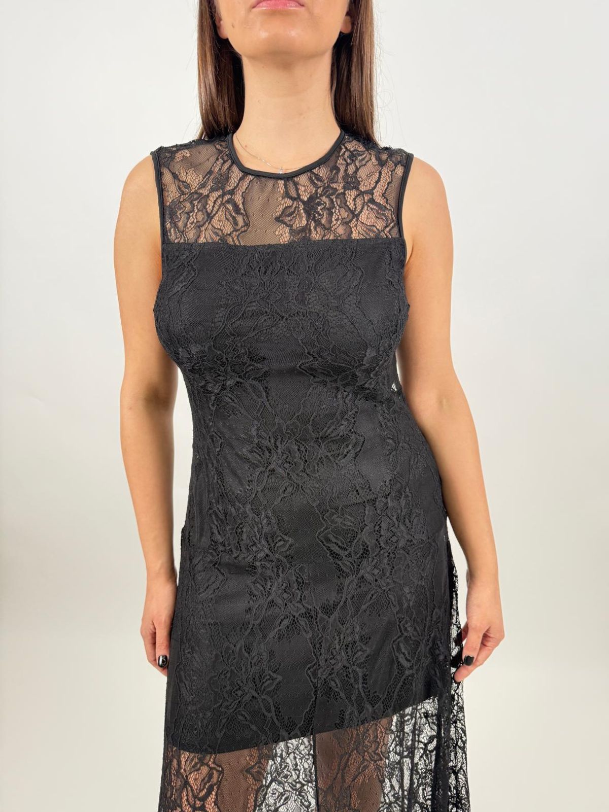 Abito lungo in pizzo di cotone Donna - Gaudì Fashion - World Fashion