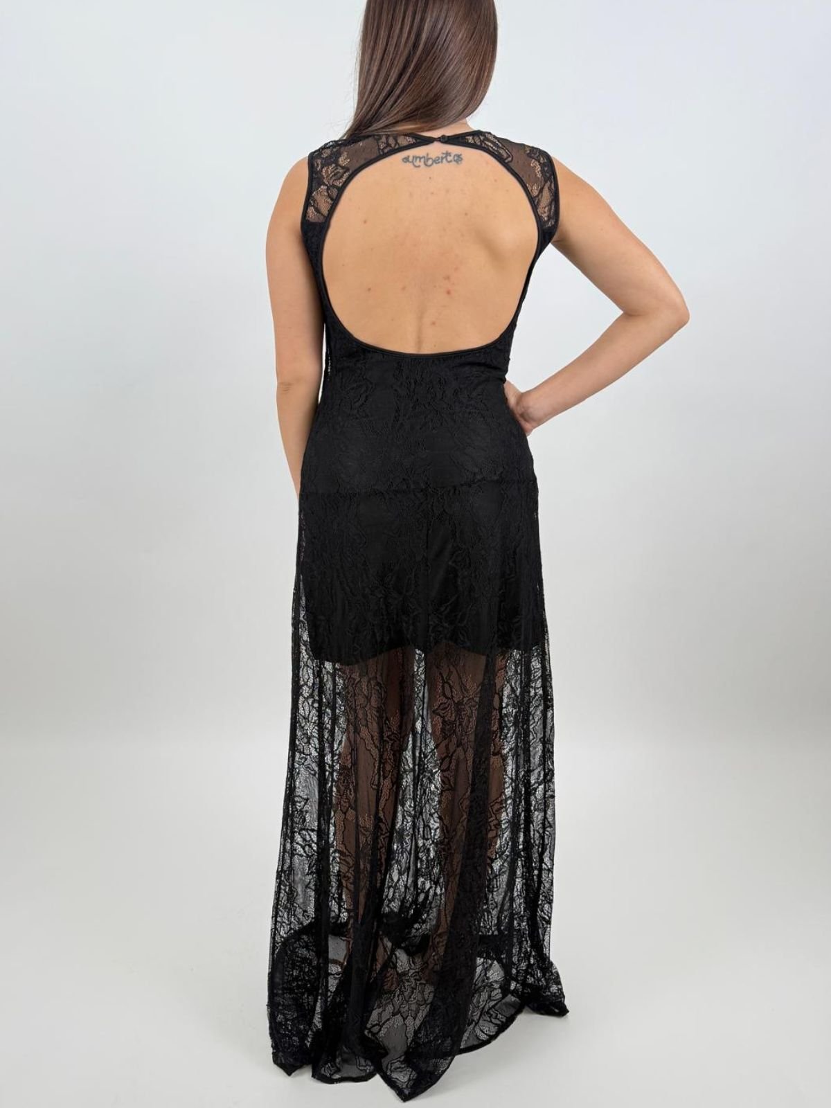 Abito lungo in pizzo di cotone Donna - Gaudì Fashion - World Fashion