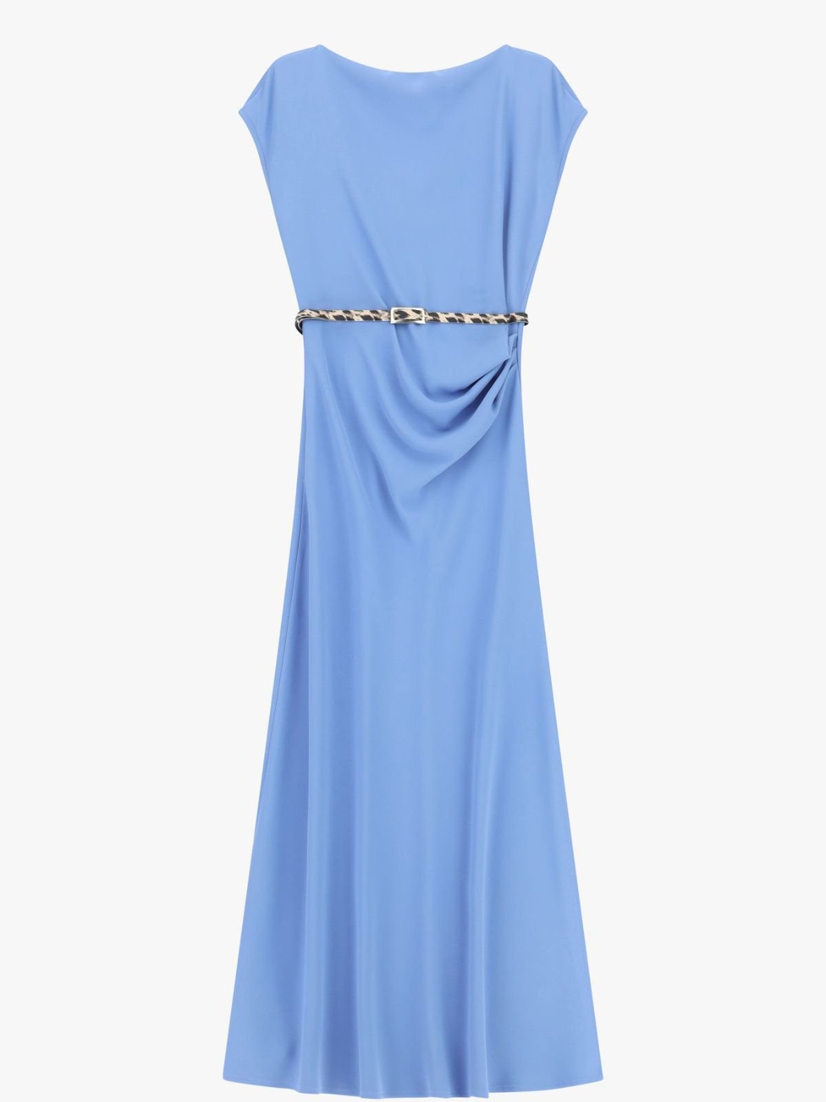 Abito lungo scollo barca cintura animalier Donna - Imperial - World Fashion